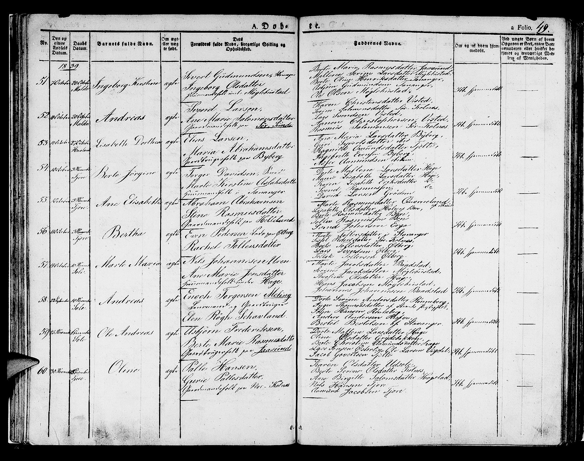 Håland sokneprestkontor, AV/SAST-A-101802/001/30BA/L0005: Parish register (official) no. A 5, 1829-1841, p. 49