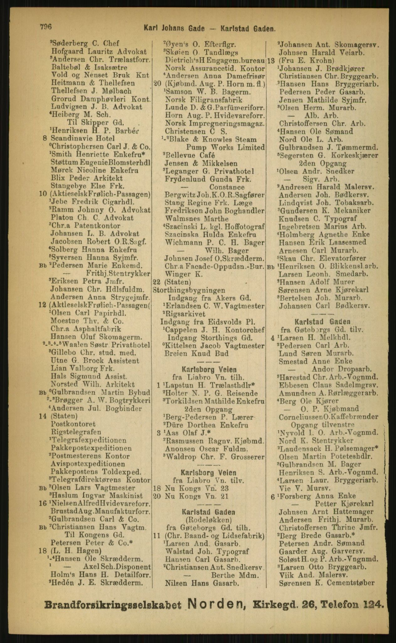 Kristiania/Oslo adressebok, PUBL/-, 1899, p. 796