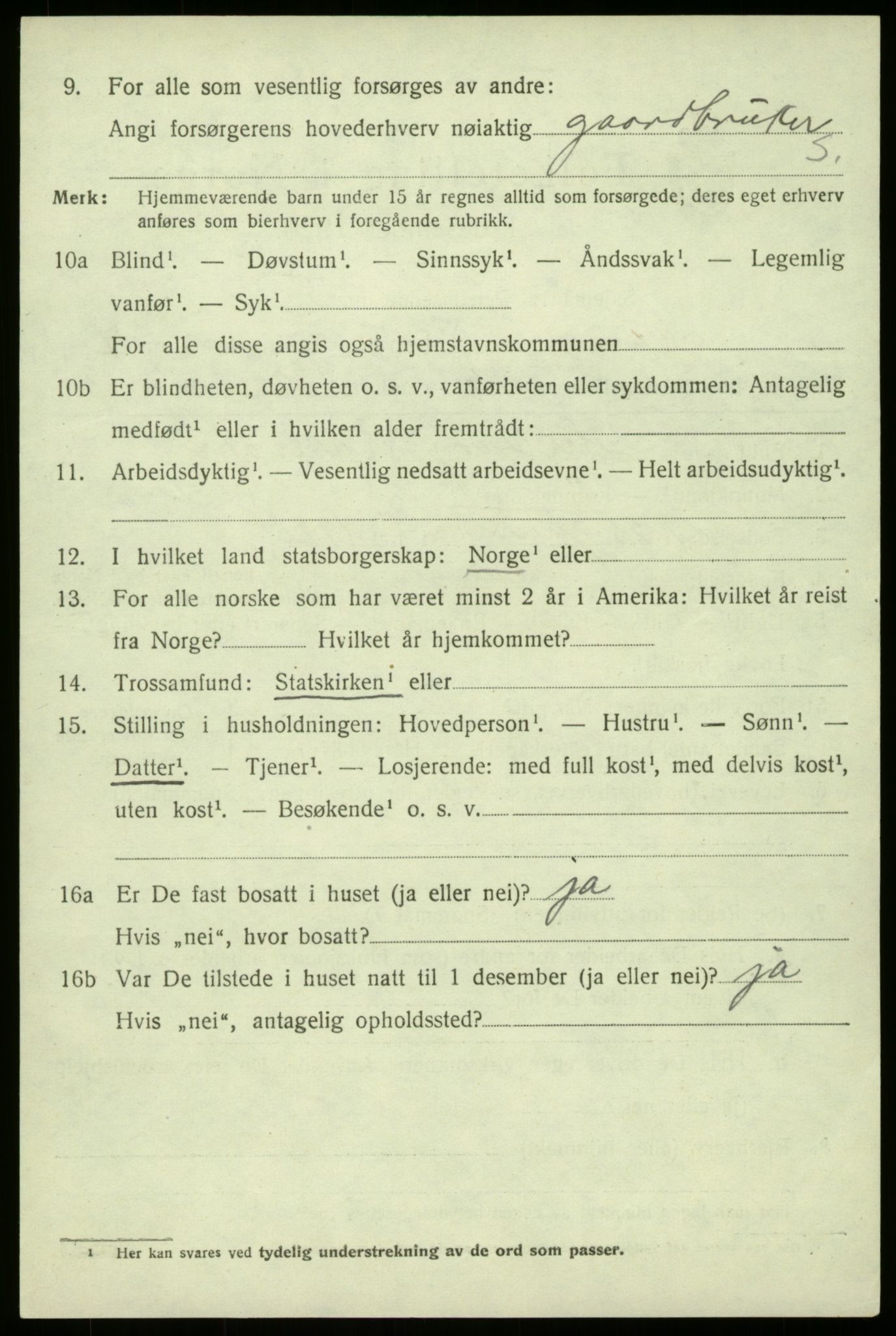 SAB, 1920 census for Manger, 1920, p. 4640