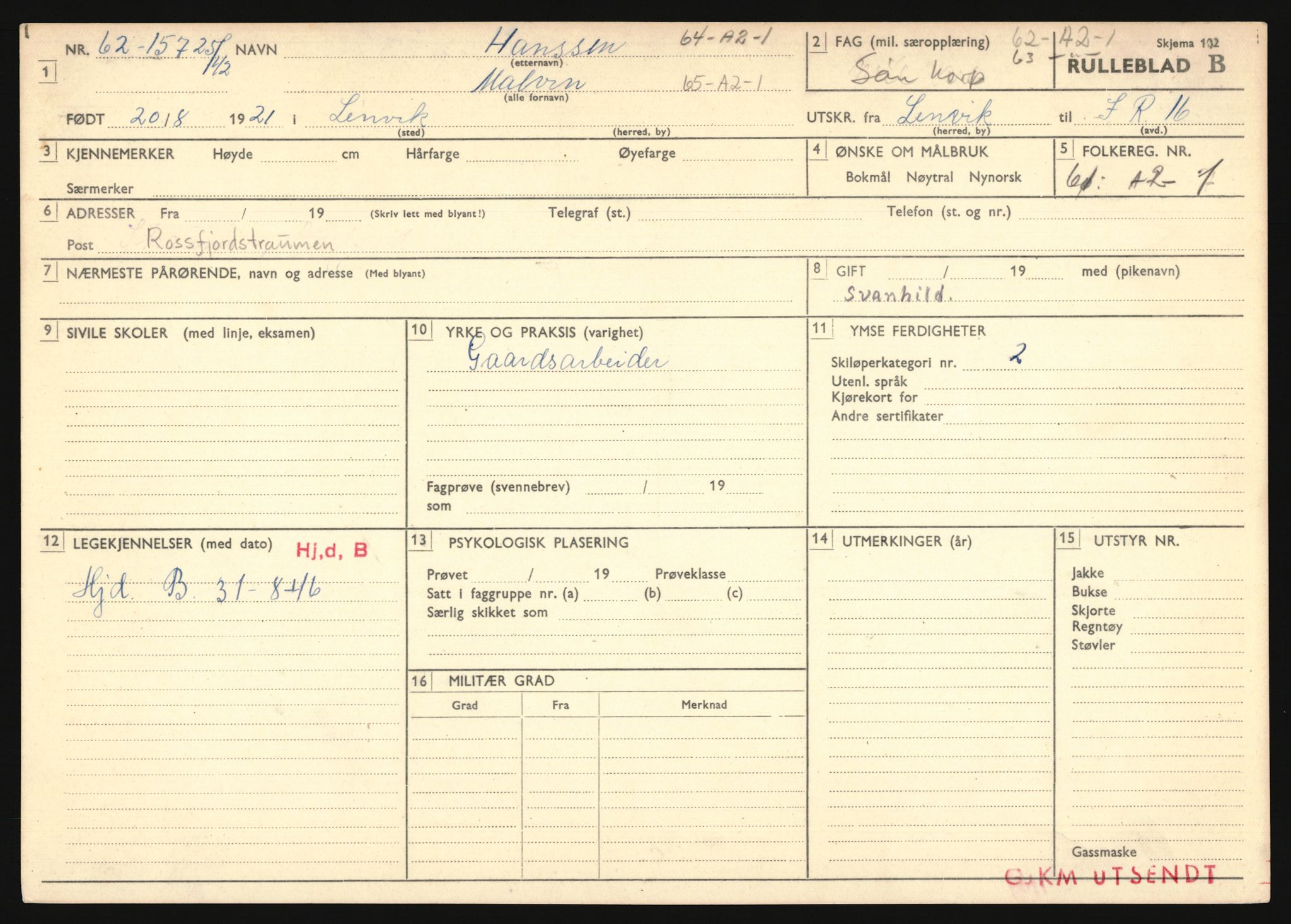 Forsvaret, Troms infanteriregiment nr. 16, AV/RA-RAFA-3146/P/Pa/L0024/0003: Rulleblad / Rulleblad for regimentets menige mannskaper, årsklasse 1942, 1942, p. 82