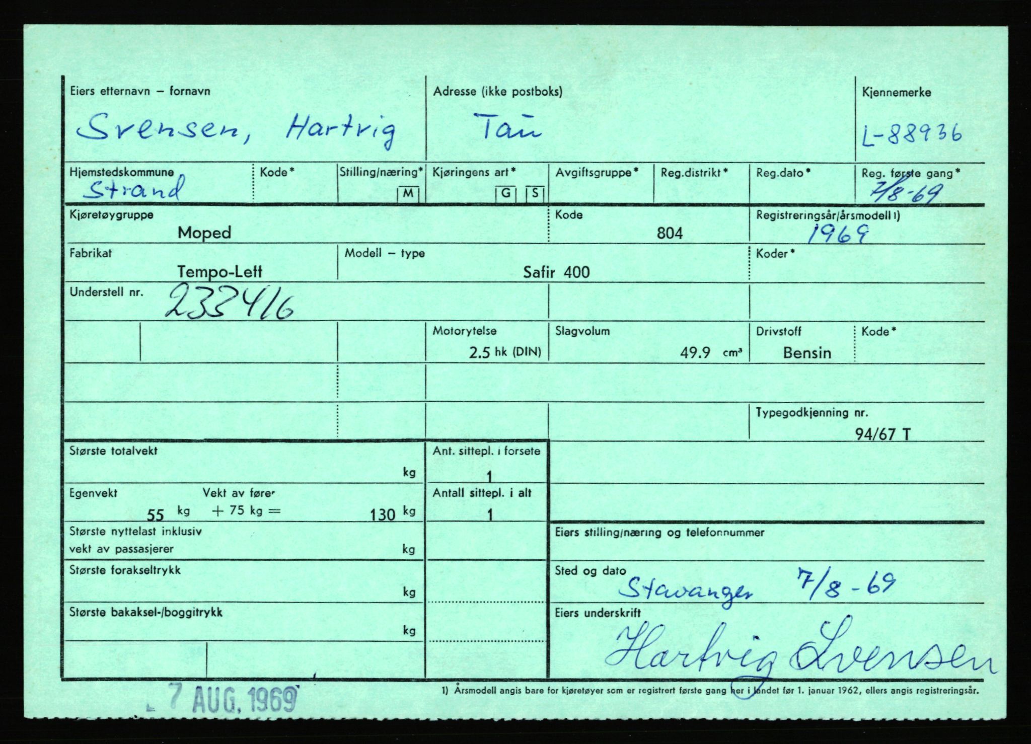 Stavanger trafikkstasjon, AV/SAST-A-101942/0/F/L0075: L-88800 - L-92499, 1930-1971, p. 201