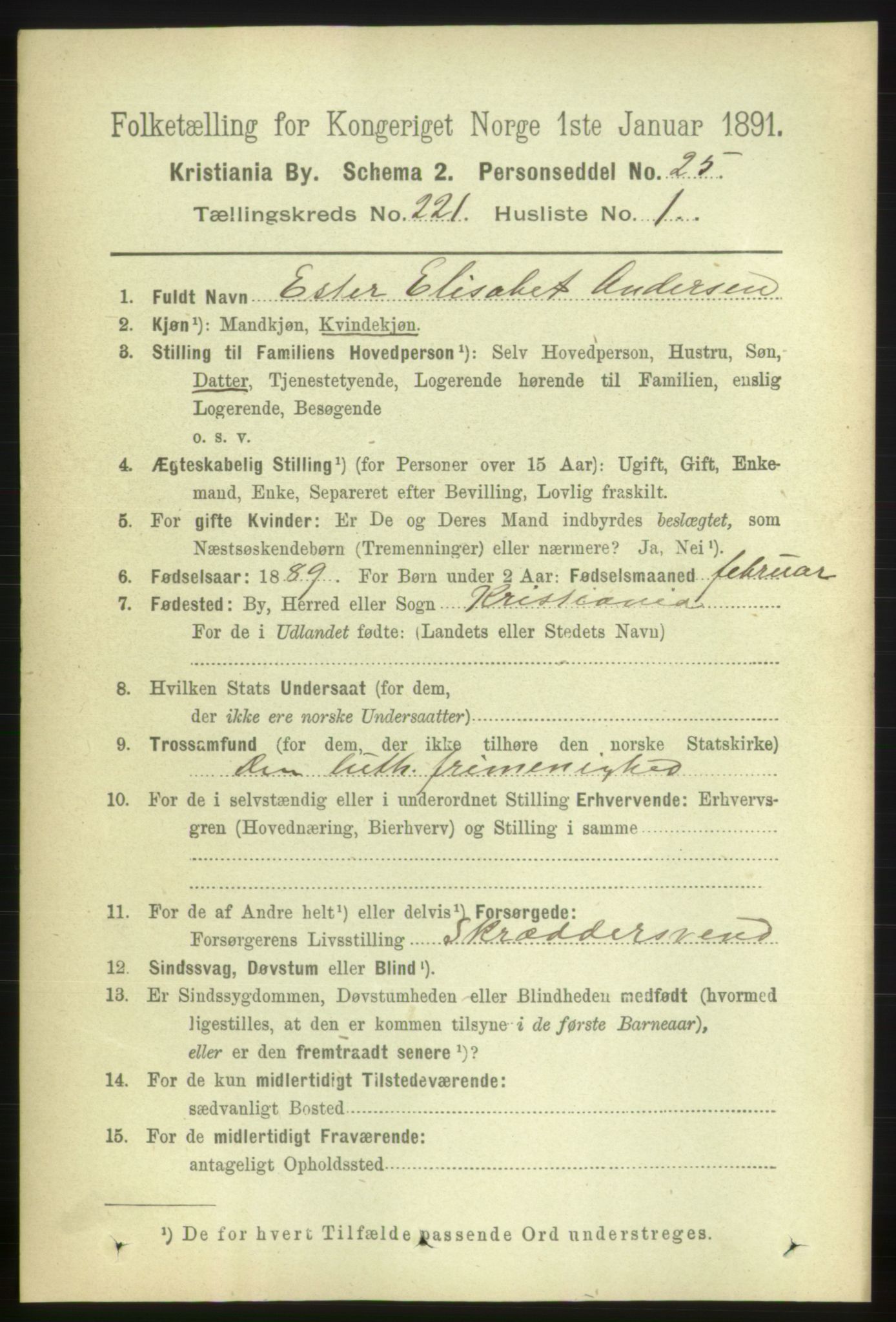 RA, 1891 census for 0301 Kristiania, 1891, p. 131897