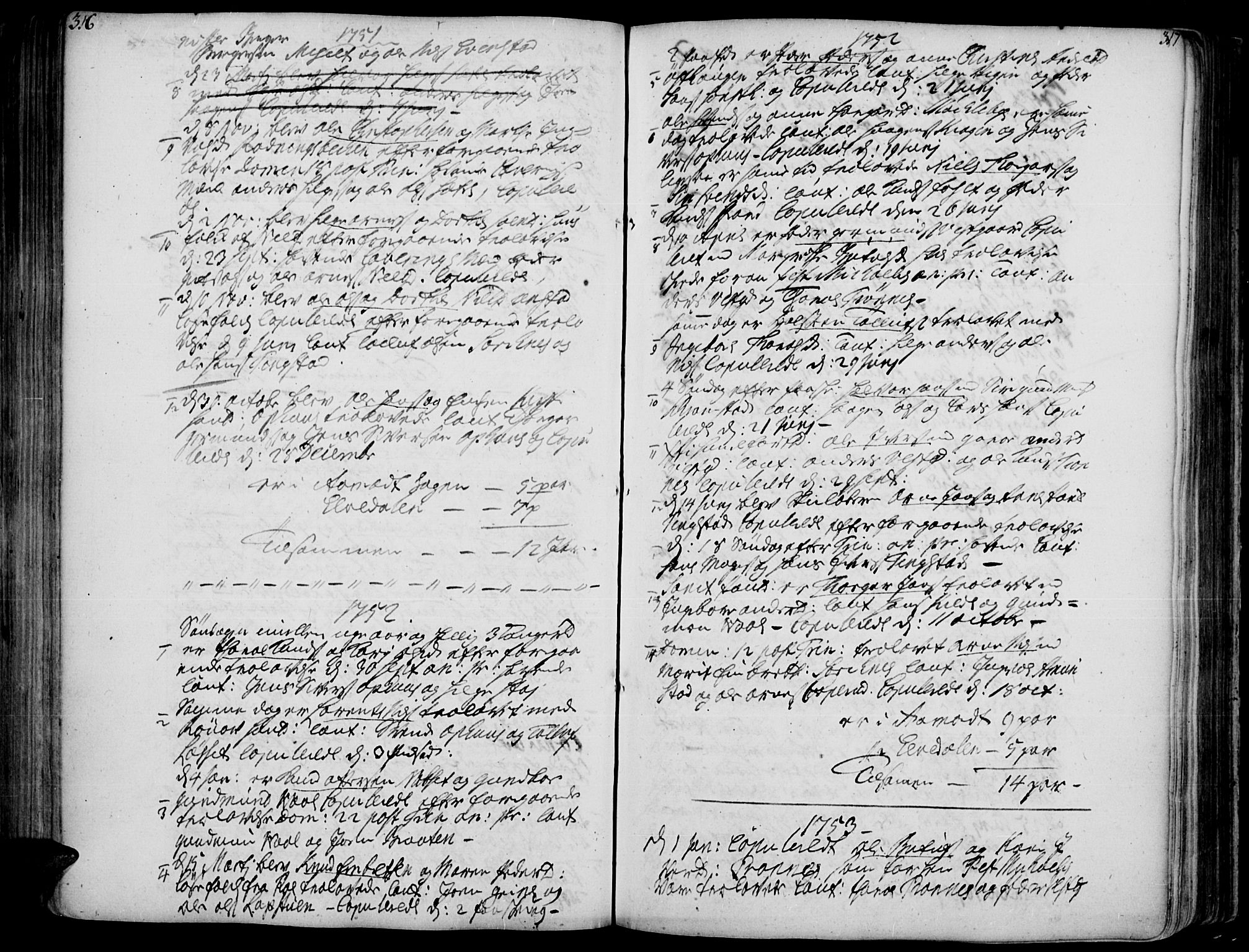 Åmot prestekontor, Hedmark, AV/SAH-PREST-056/H/Ha/Haa/L0002: Parish register (official) no. 2, 1734-1779, p. 316-317