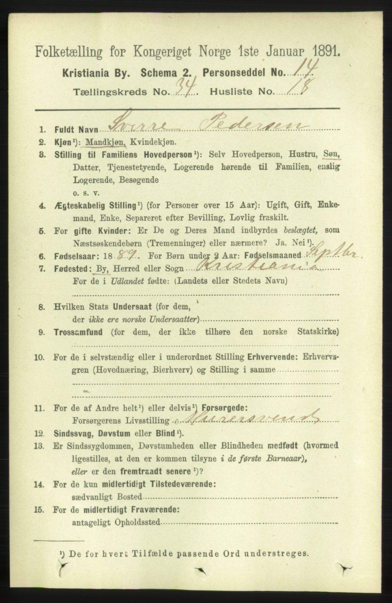 RA, 1891 census for 0301 Kristiania, 1891, p. 18863