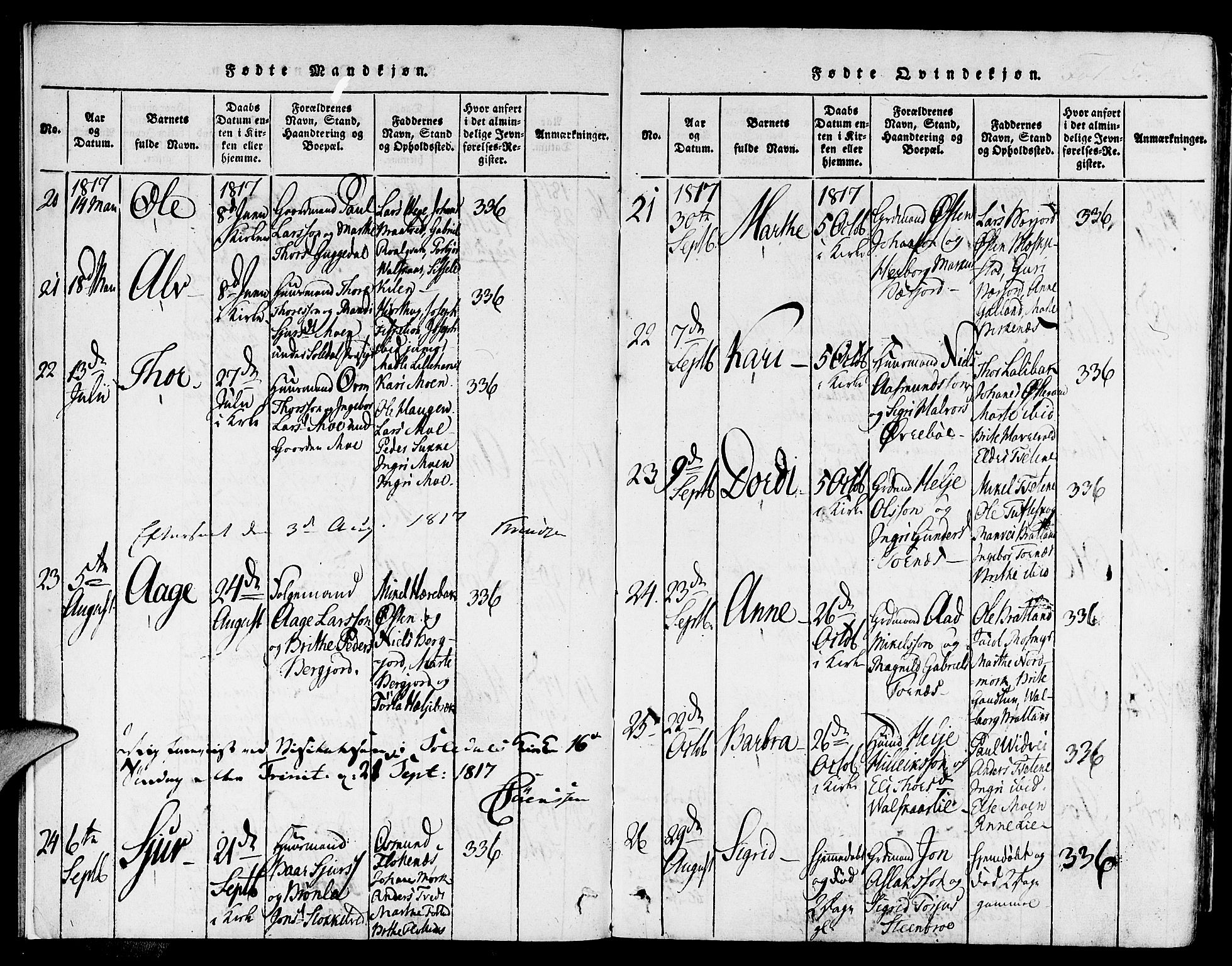 Suldal sokneprestkontor, AV/SAST-A-101845/01/IV/L0006: Parish register (official) no. A 6, 1816-1836, p. 5