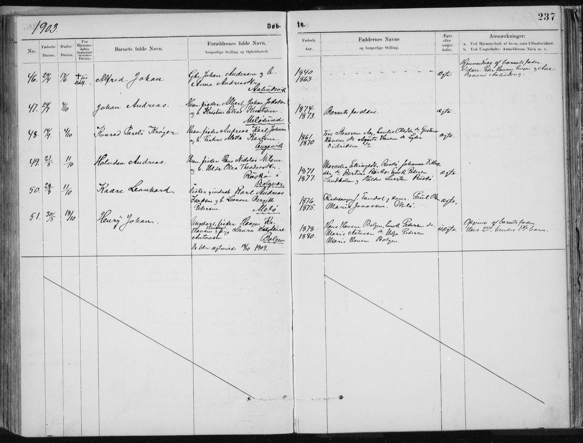 Ministerialprotokoller, klokkerbøker og fødselsregistre - Nordland, AV/SAT-A-1459/843/L0636: Parish register (copy) no. 843C05, 1884-1909, p. 237