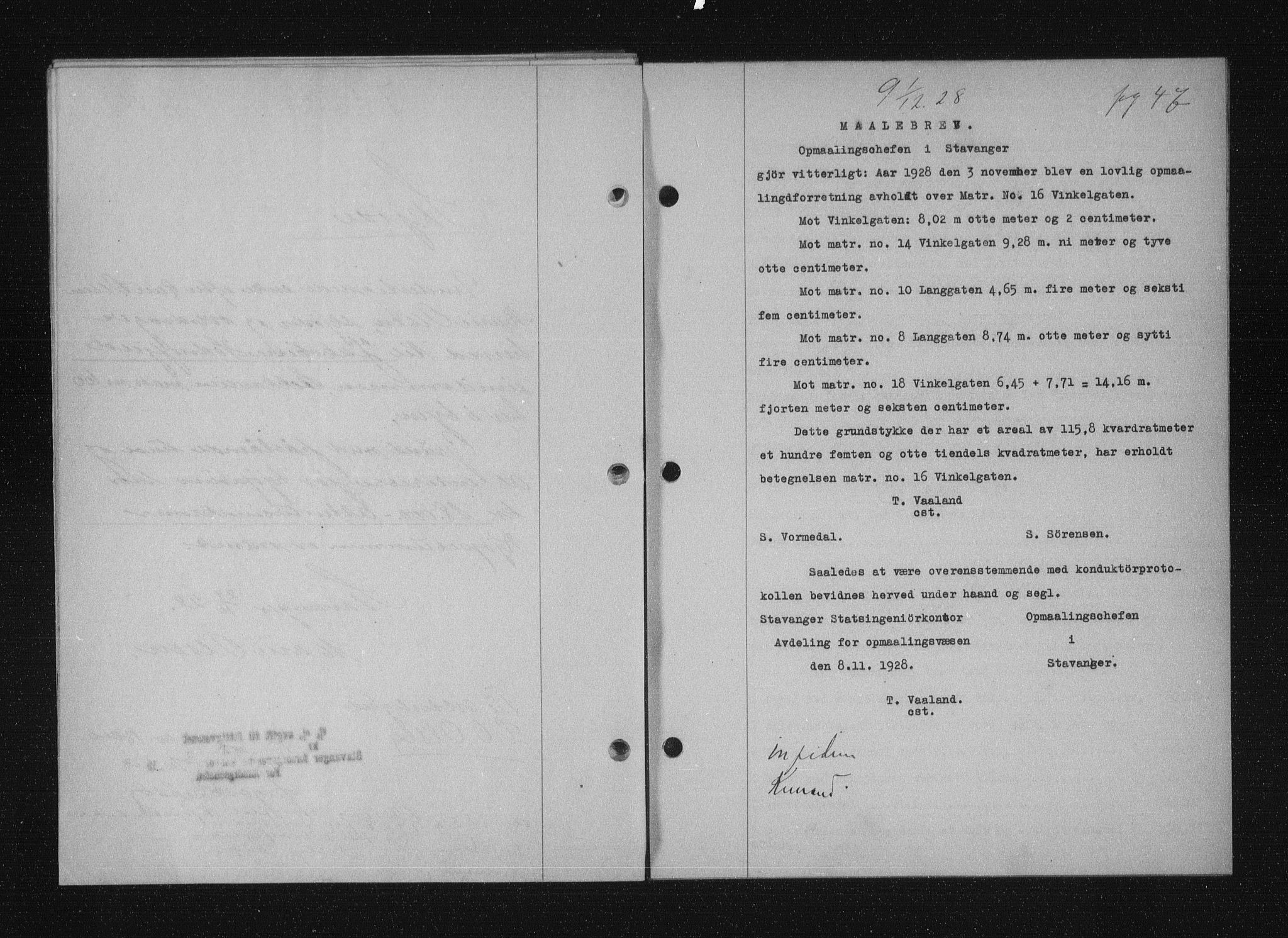 Stavanger byfogd, SAST/A-101408/001/4/41/410/410BB/L0055: Mortgage book no. 43, 1928-1929, Deed date: 01.12.1928
