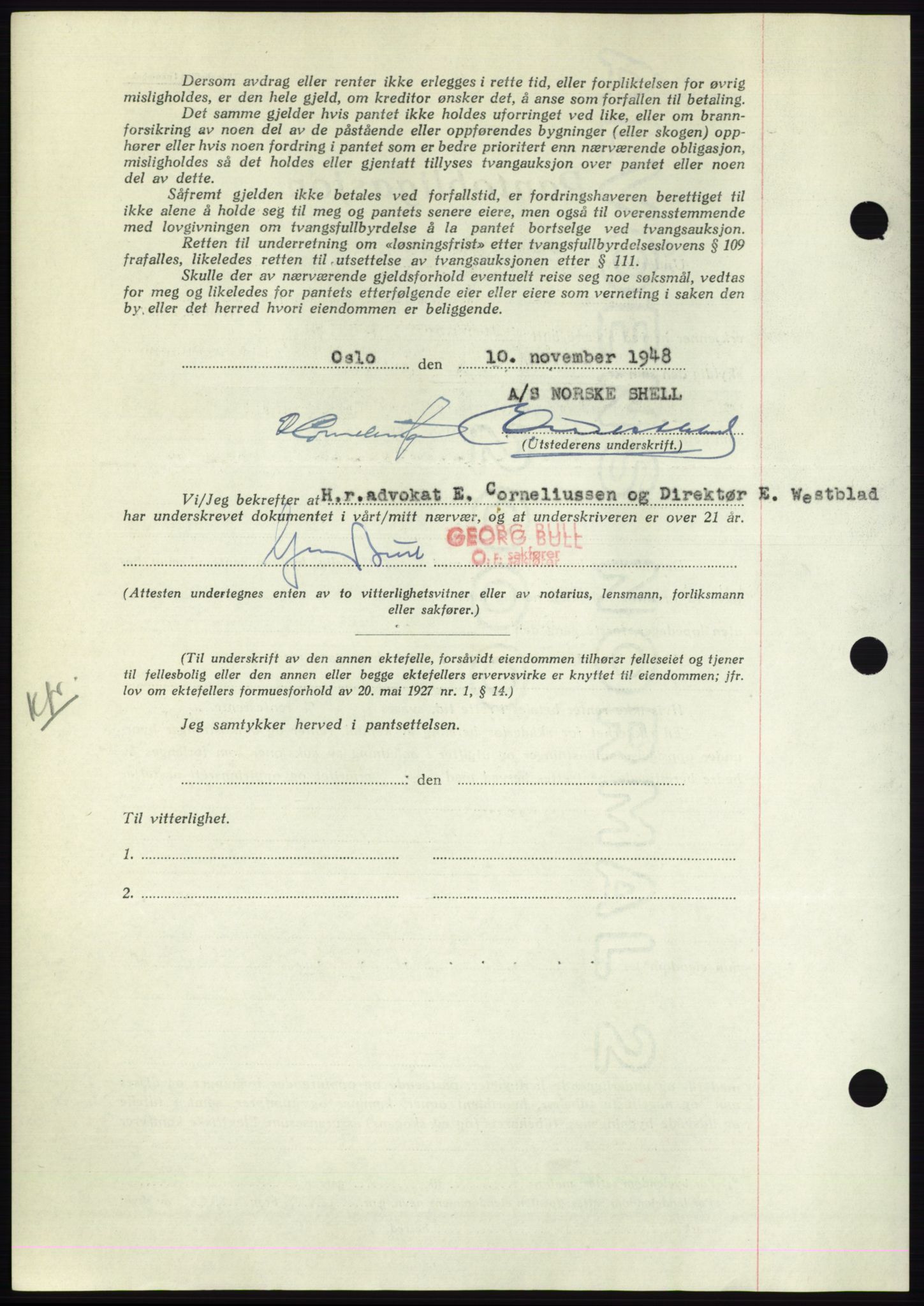 Nordmøre sorenskriveri, AV/SAT-A-4132/1/2/2Ca: Mortgage book no. B100, 1948-1949, Diary no: : 3284/1948