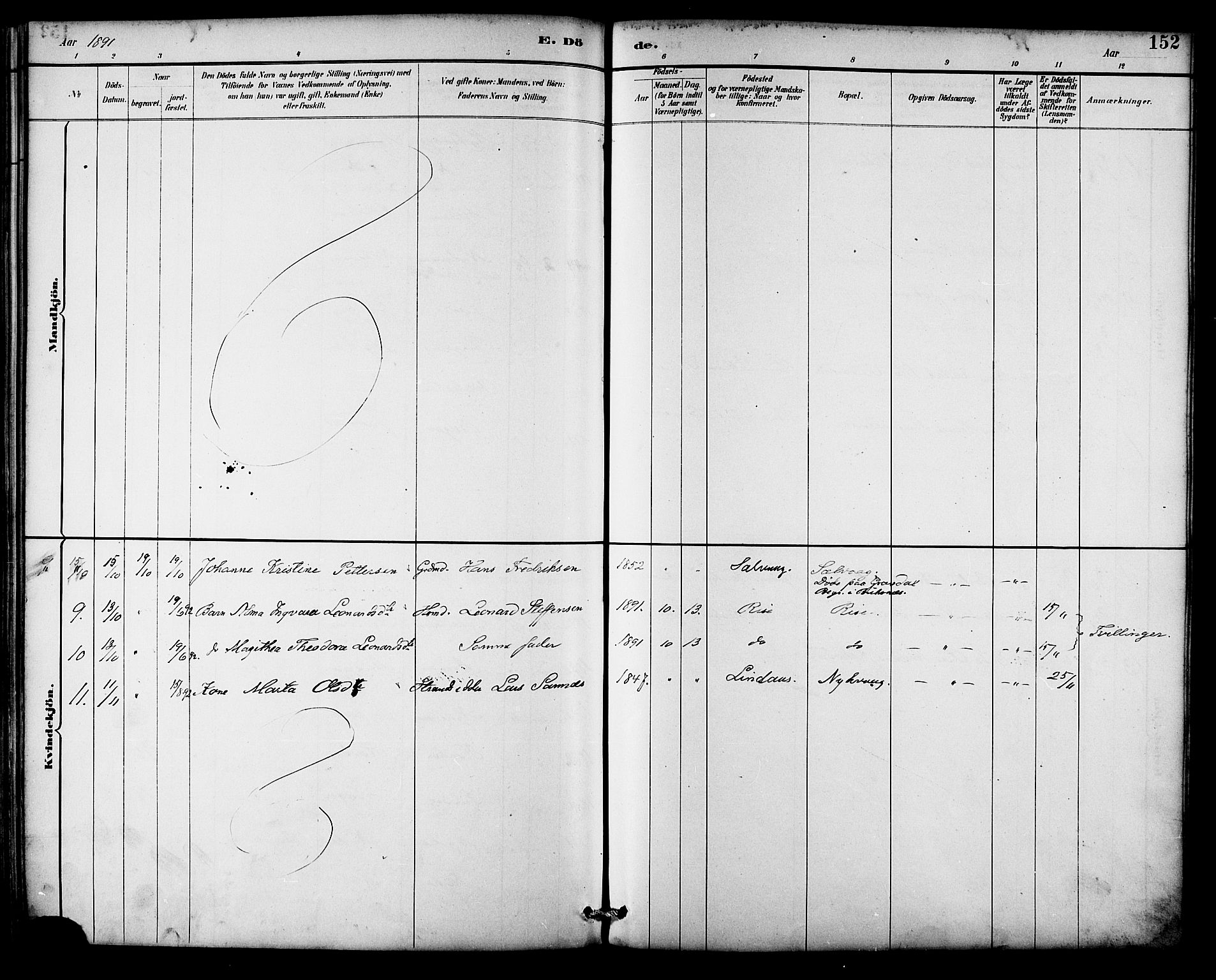 Ministerialprotokoller, klokkerbøker og fødselsregistre - Nordland, AV/SAT-A-1459/892/L1320: Parish register (official) no. 892A01, 1886-1901, p. 152