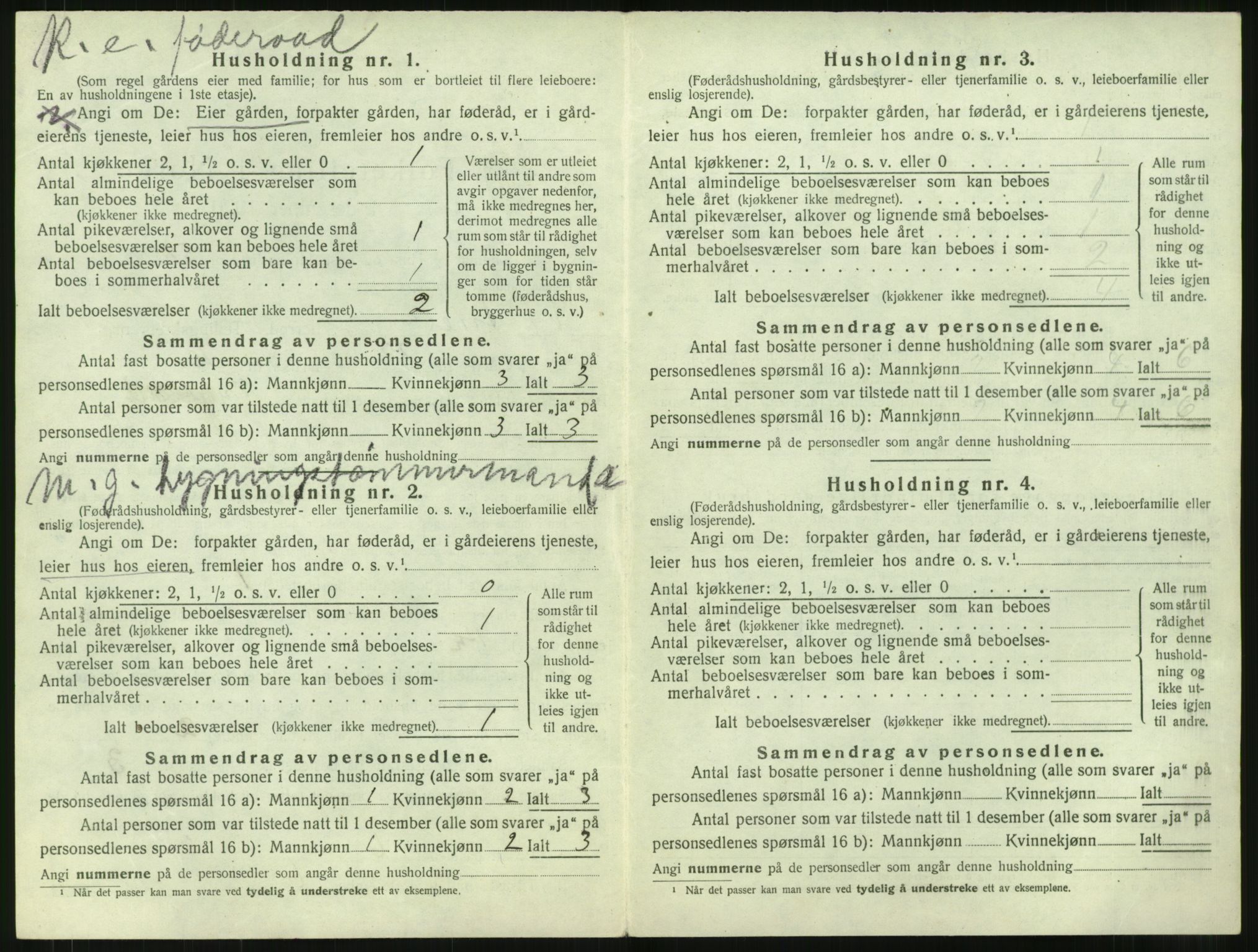 SAT, 1920 census for Vestnes, 1920, p. 158