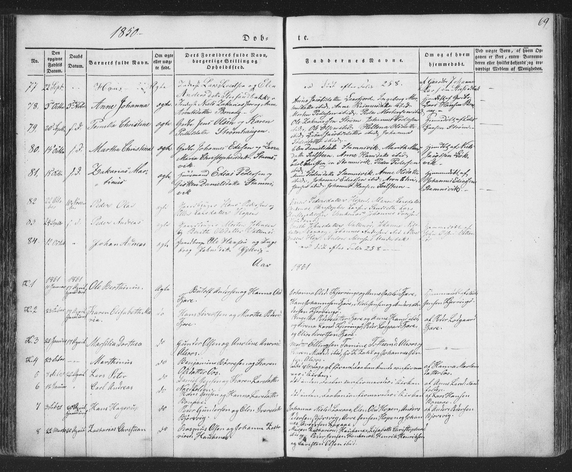 Ministerialprotokoller, klokkerbøker og fødselsregistre - Nordland, AV/SAT-A-1459/853/L0769: Parish register (official) no. 853A08, 1836-1856, p. 69