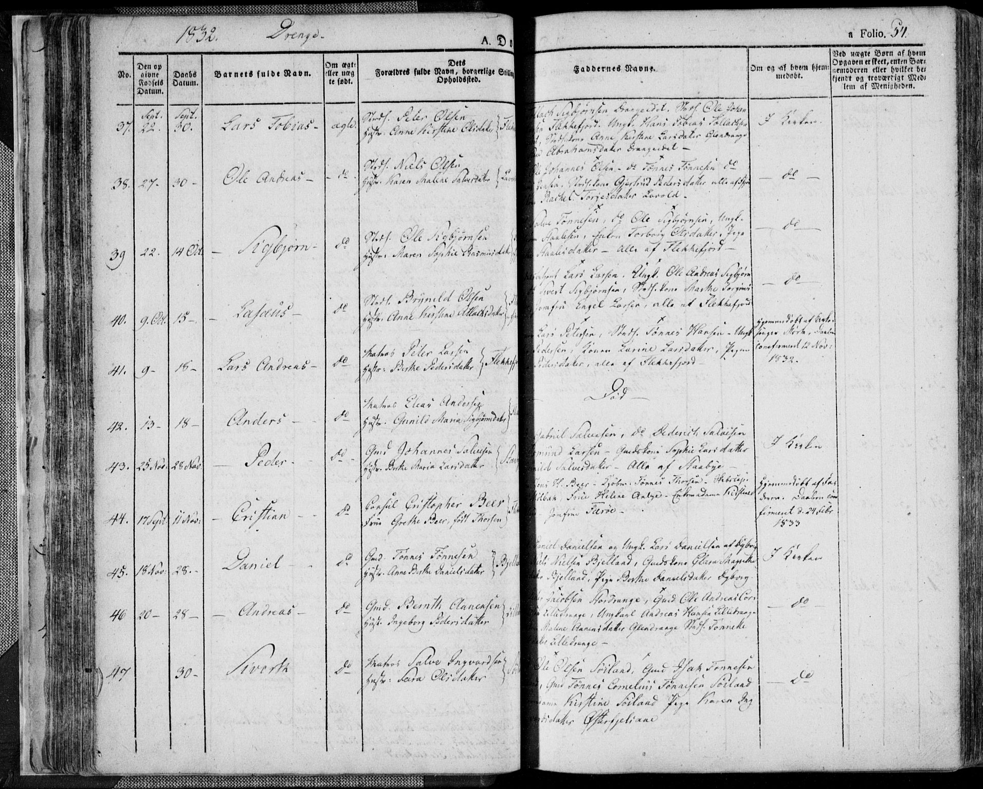 Flekkefjord sokneprestkontor, AV/SAK-1111-0012/F/Fa/Fac/L0003: Parish register (official) no. A 3, 1826-1841, p. 54