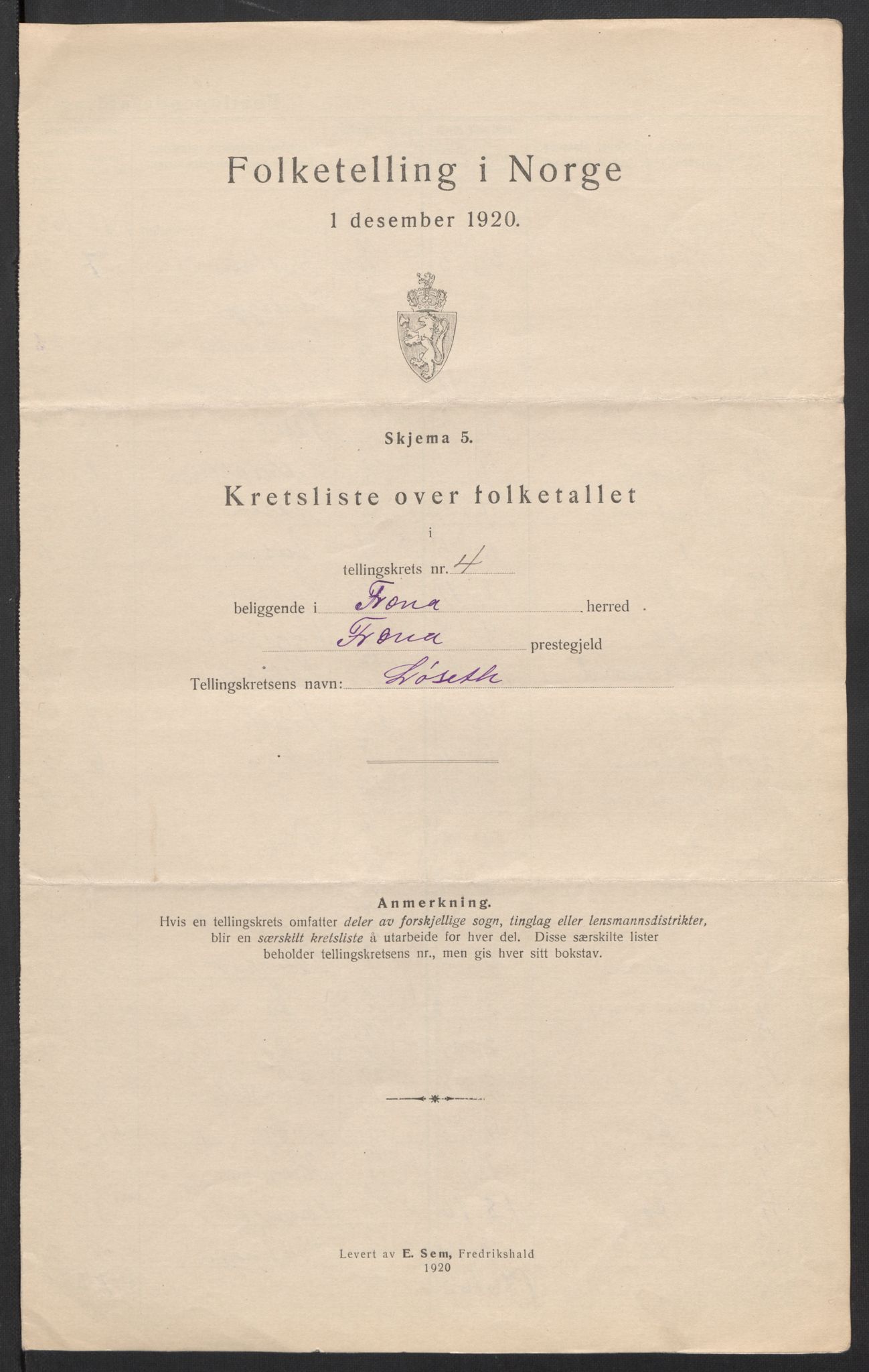 SAT, 1920 census for Fræna, 1920, p. 15