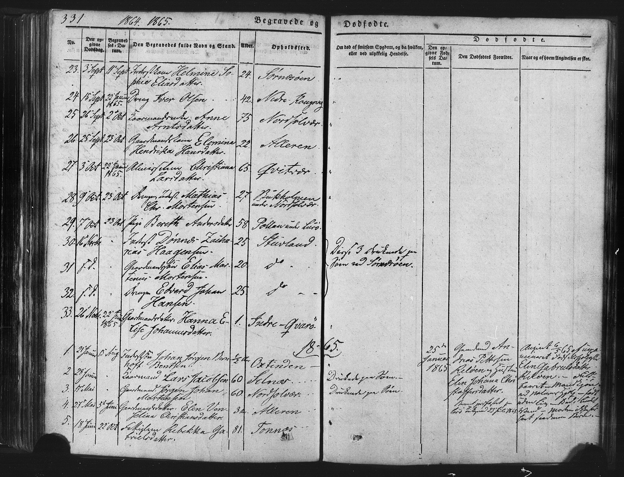 Ministerialprotokoller, klokkerbøker og fødselsregistre - Nordland, SAT/A-1459/839/L0567: Parish register (official) no. 839A04, 1863-1879, p. 331