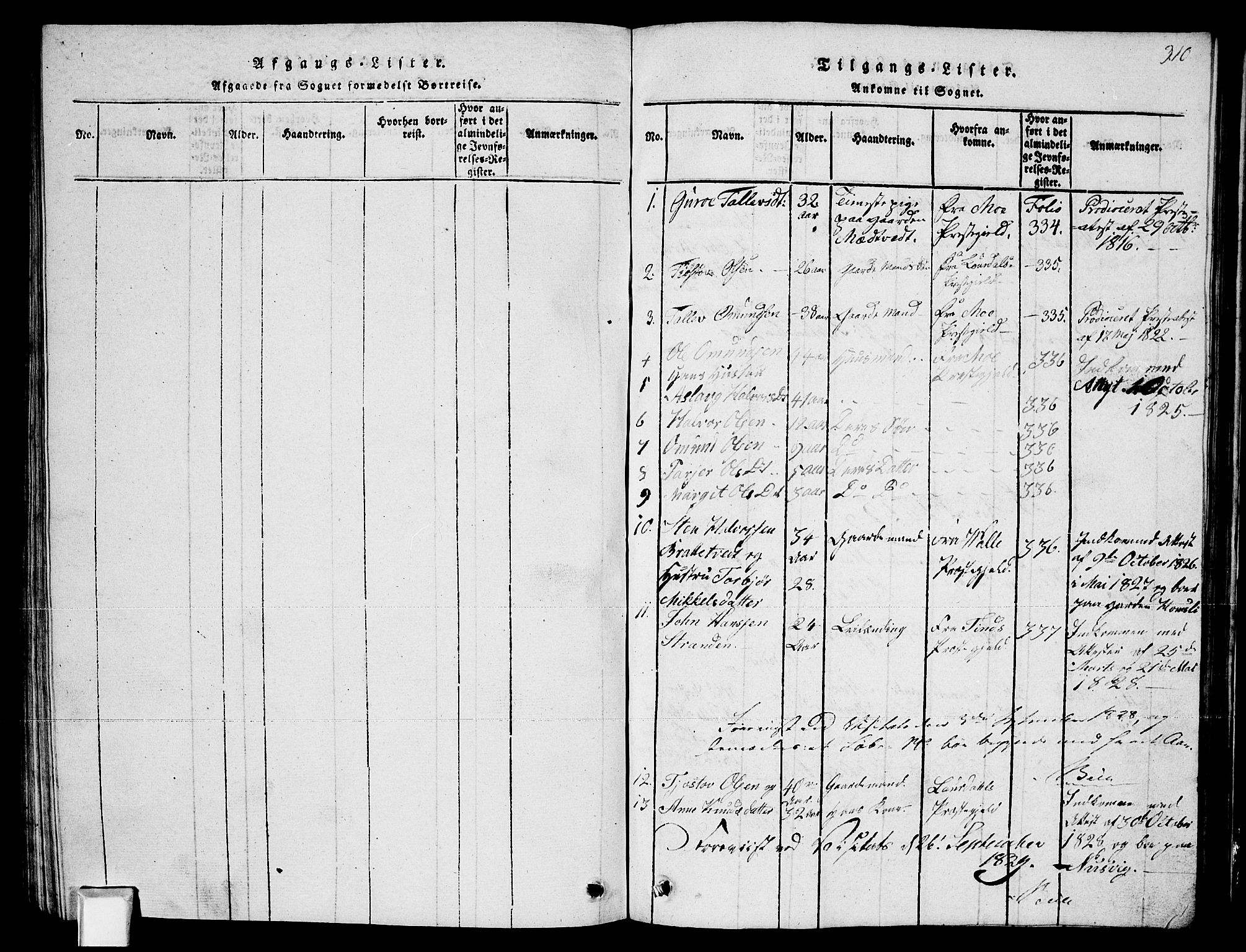 Fyresdal kirkebøker, SAKO/A-263/G/Ga/L0002: Parish register (copy) no. I 2, 1815-1857, p. 310