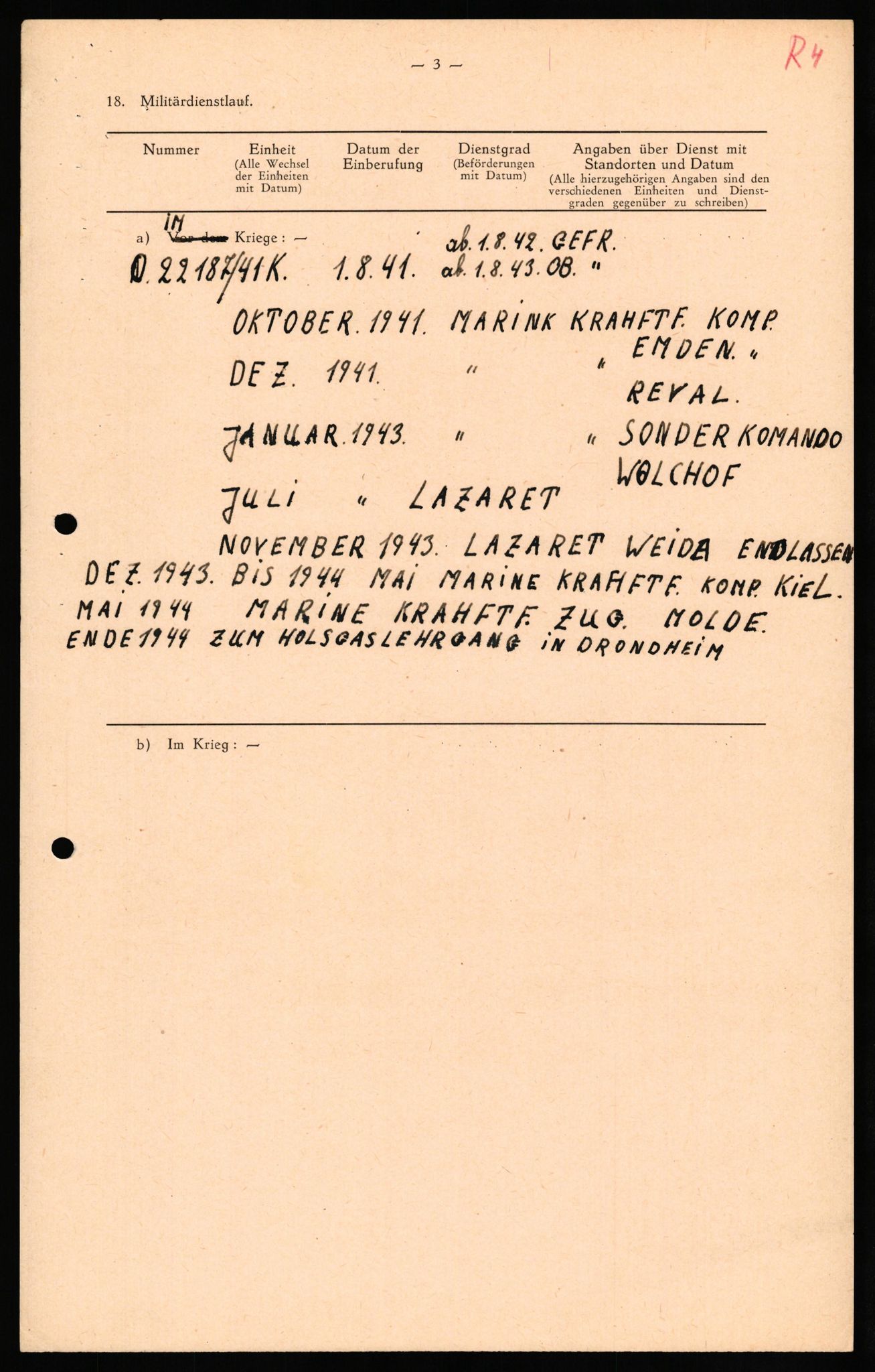 Forsvaret, Forsvarets overkommando II, RA/RAFA-3915/D/Db/L0028: CI Questionaires. Tyske okkupasjonsstyrker i Norge. Tyskere., 1945-1946, p. 234