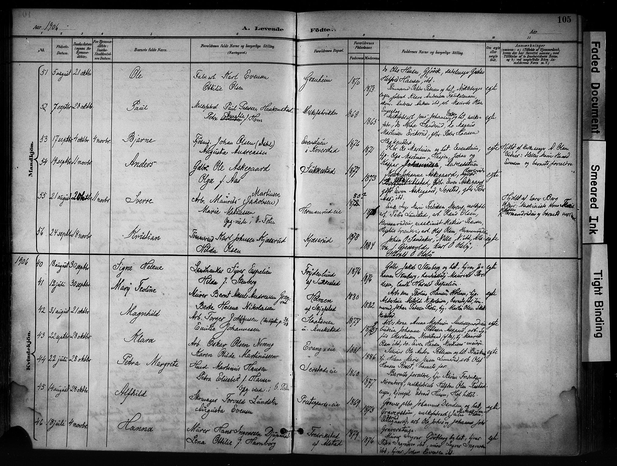 Østre Toten prestekontor, AV/SAH-PREST-104/H/Ha/Haa/L0008: Parish register (official) no. 8, 1897-1909, p. 105