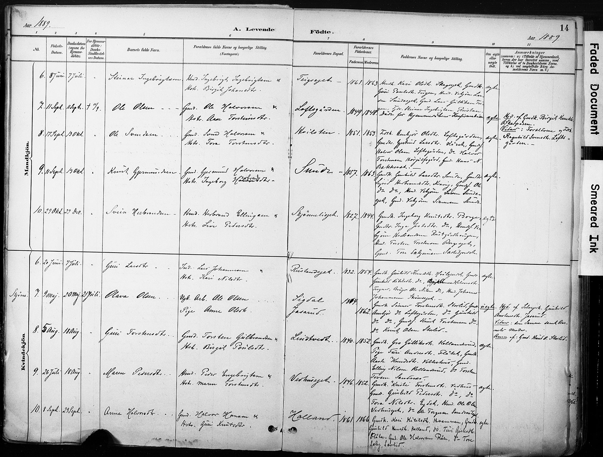 Nore kirkebøker, SAKO/A-238/F/Fb/L0002: Parish register (official) no. II 2, 1886-1906, p. 14