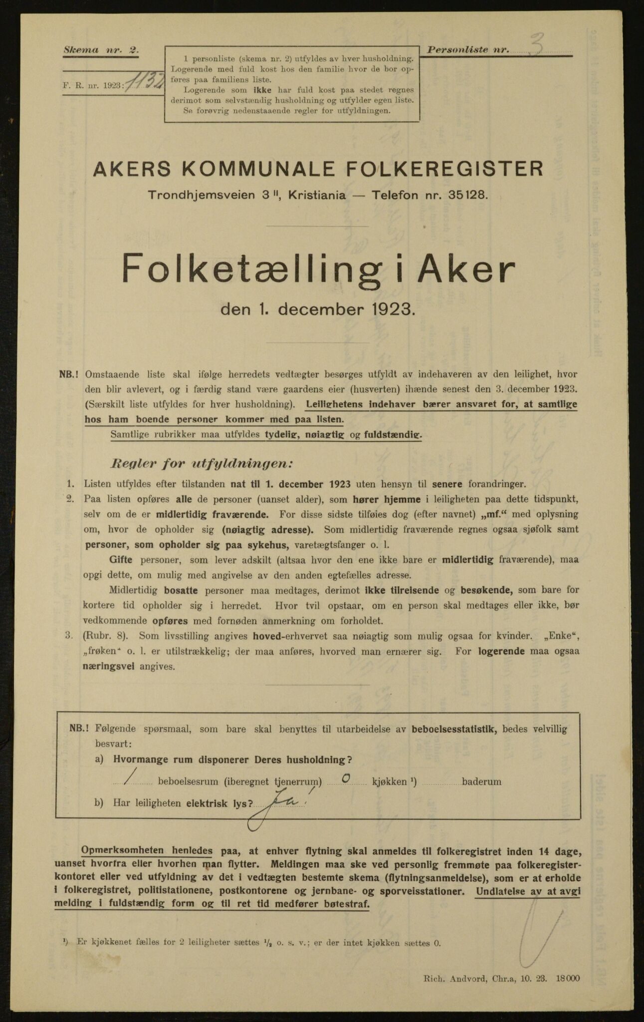 , Municipal Census 1923 for Aker, 1923, p. 29673