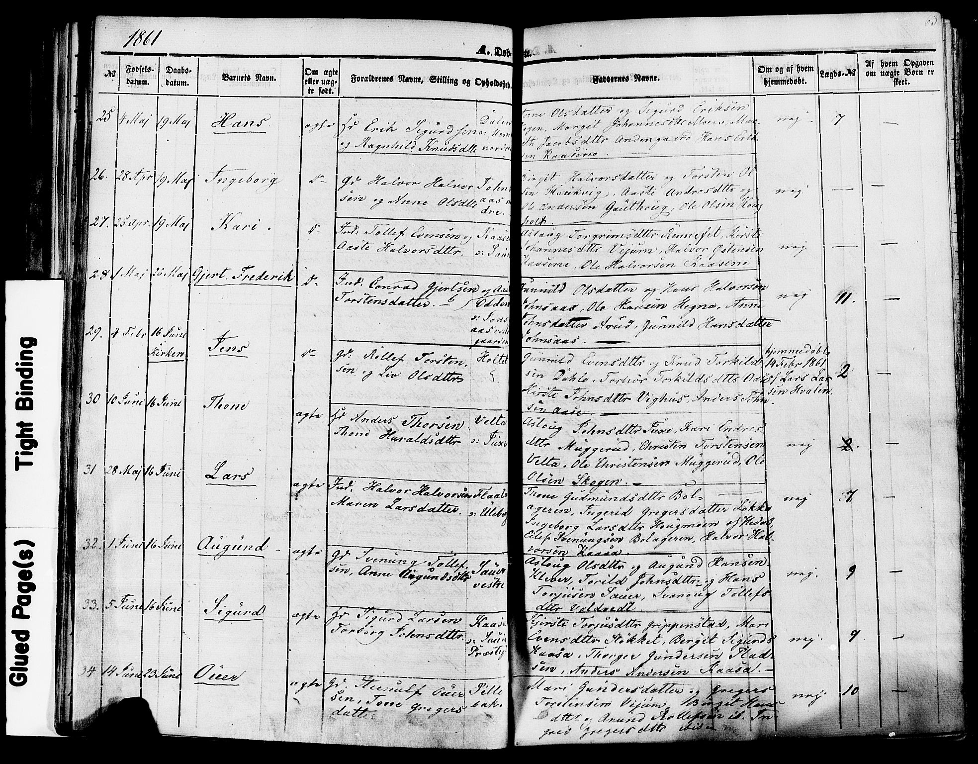 Sauherad kirkebøker, SAKO/A-298/F/Fa/L0007: Parish register (official) no. I 7, 1851-1873, p. 63