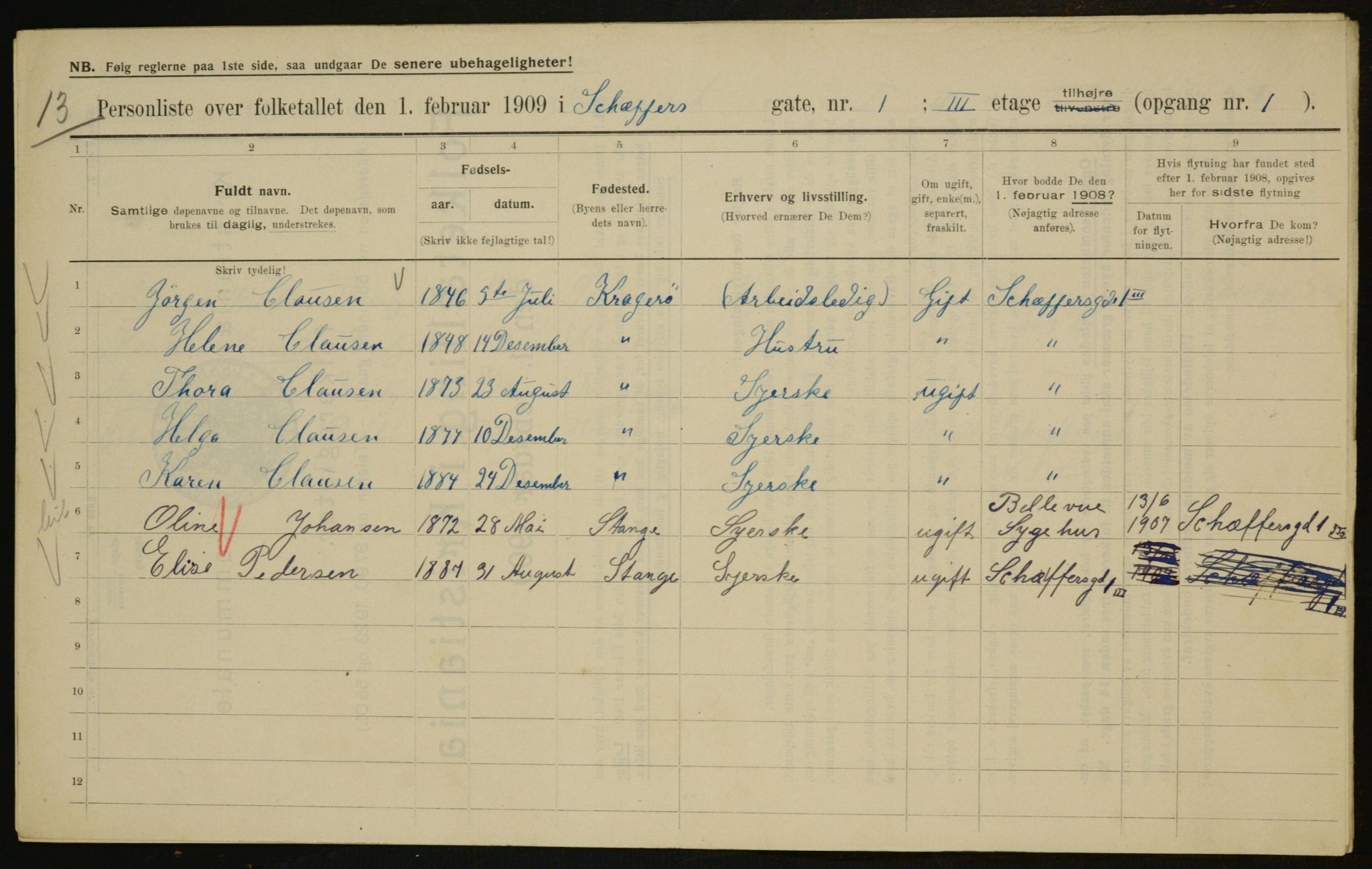 OBA, Municipal Census 1909 for Kristiania, 1909, p. 84378