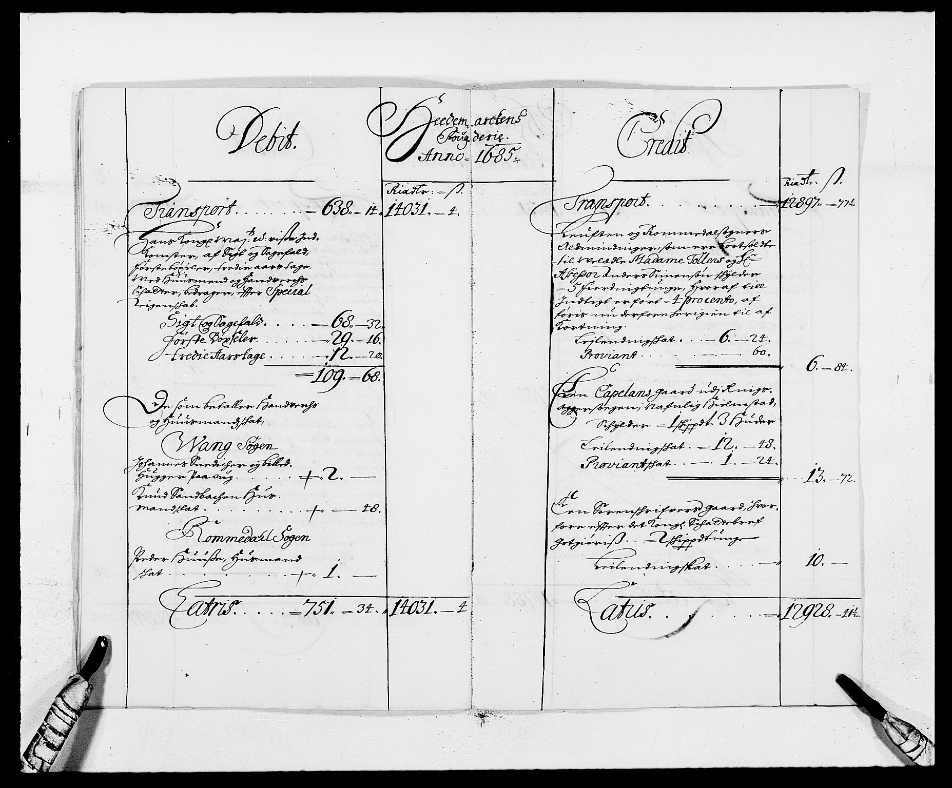 Rentekammeret inntil 1814, Reviderte regnskaper, Fogderegnskap, AV/RA-EA-4092/R16/L1026: Fogderegnskap Hedmark, 1685, p. 10