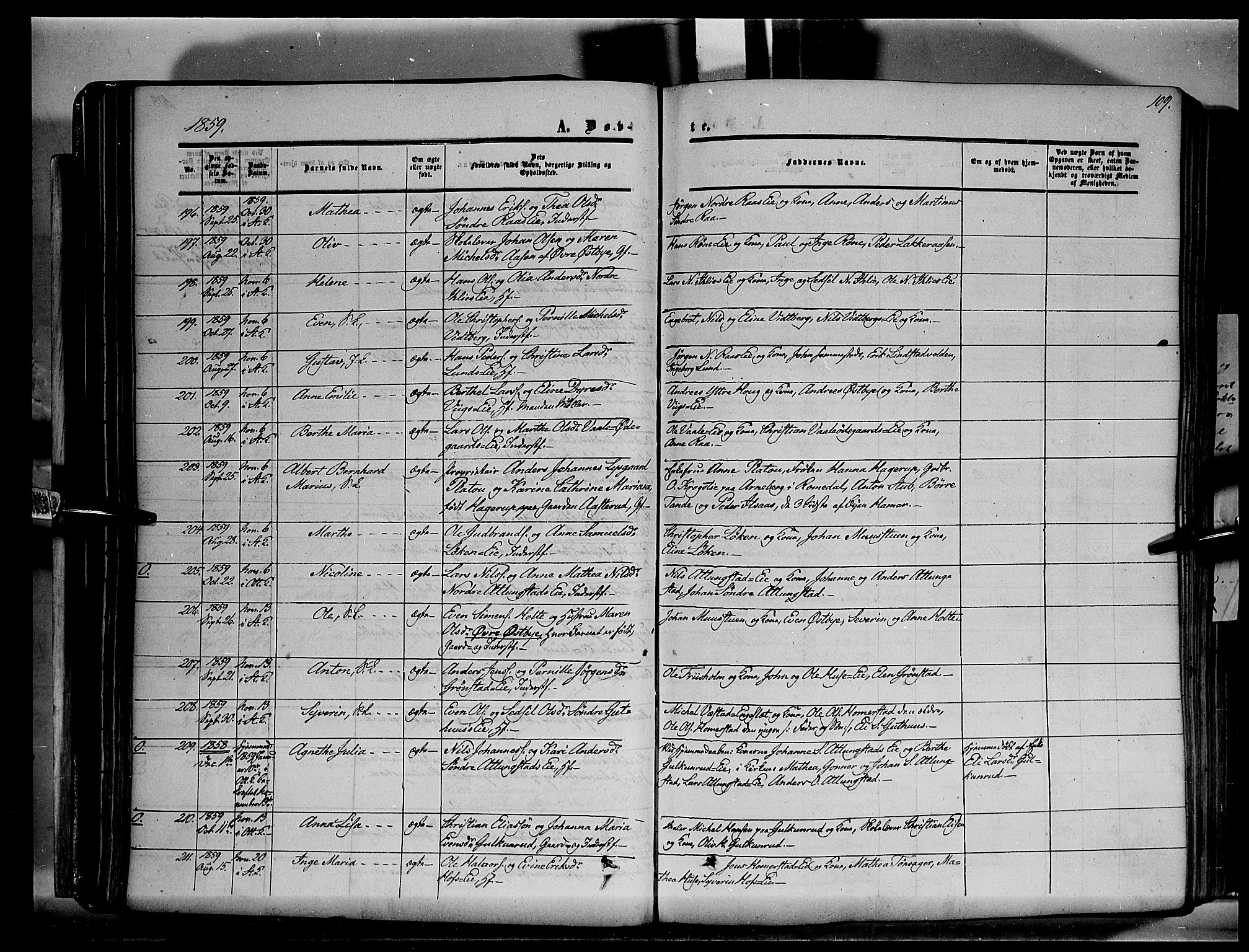 Stange prestekontor, AV/SAH-PREST-002/K/L0012: Parish register (official) no. 12, 1852-1862, p. 109