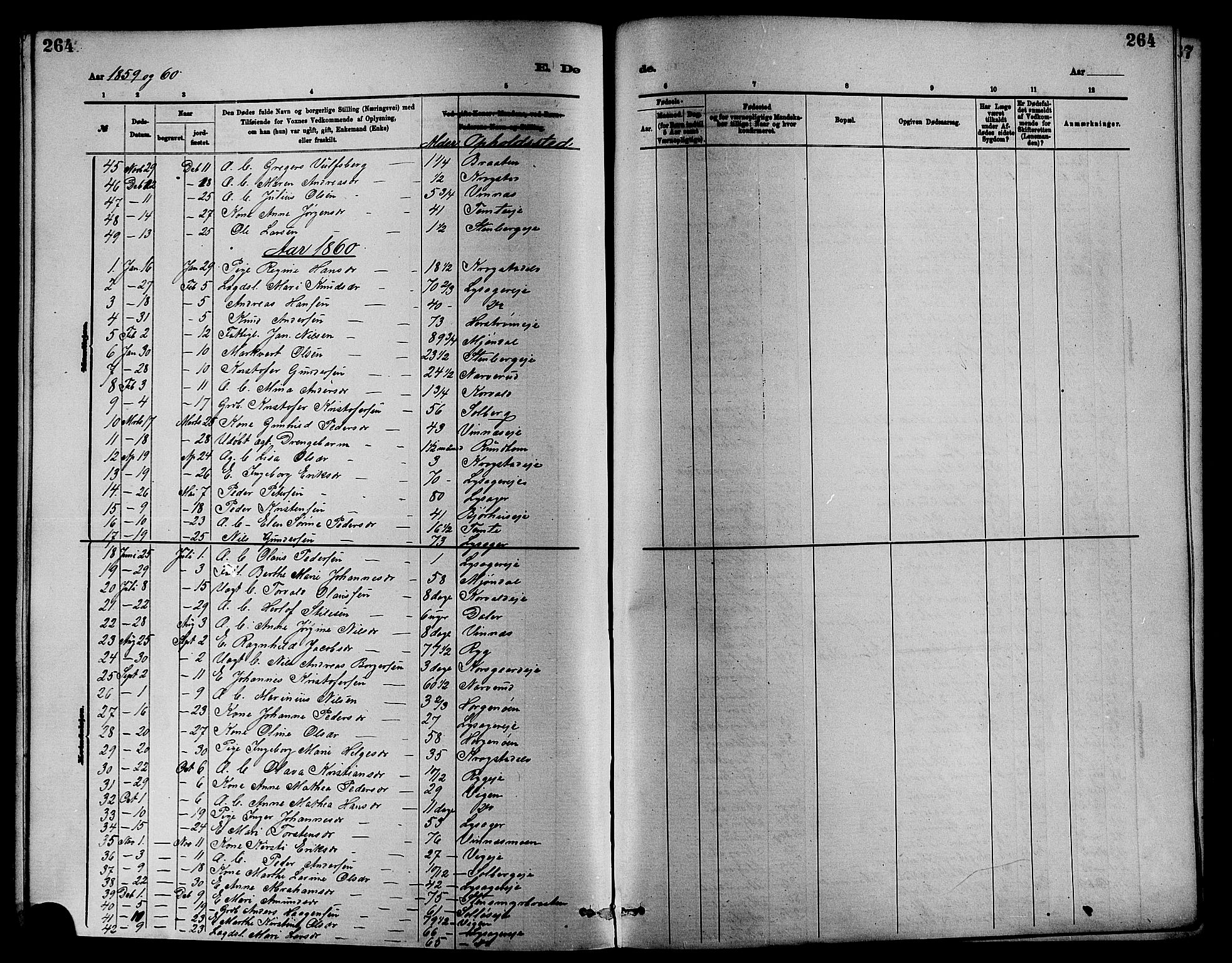 Nedre Eiker kirkebøker, SAKO/A-612/F/Fa/L0001: Parish register (official) no. 1, 1853-1877, p. 264