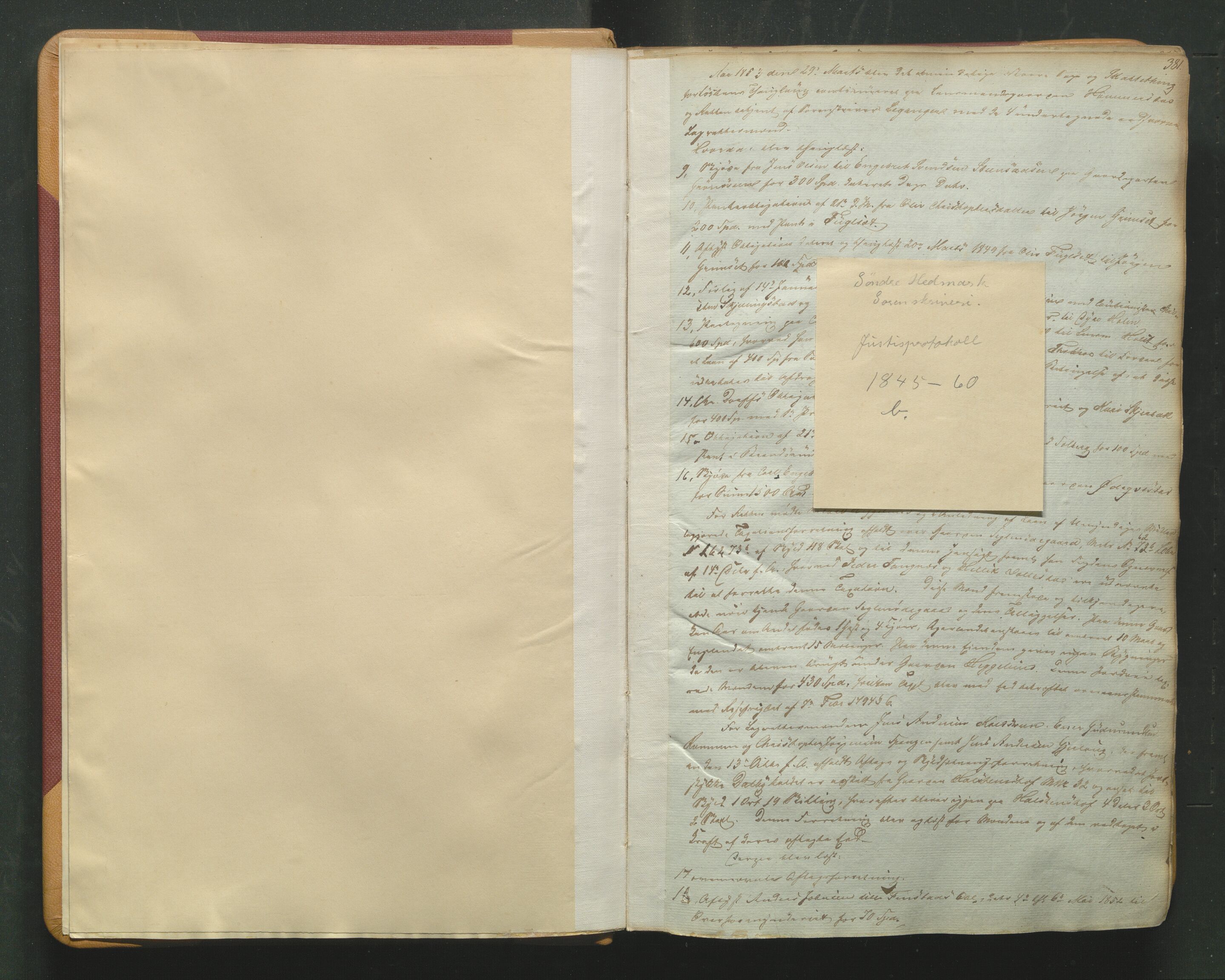 Sør-Hedmark sorenskriveri, AV/SAH-TING-014/G/Gb/Gba/L0006B: Tingbok, 1853-1860