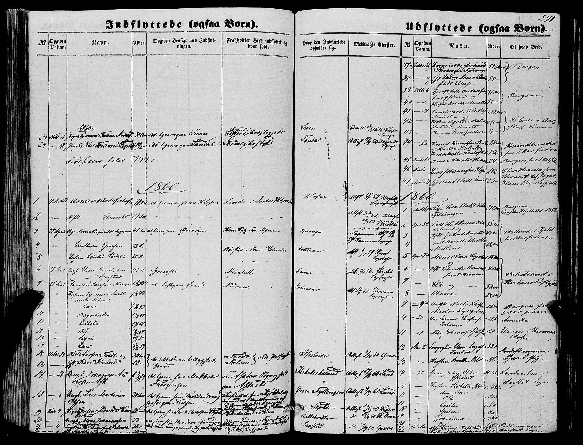 Fana Sokneprestembete, SAB/A-75101/H/Haa/Haaa/L0011: Parish register (official) no. A 11, 1851-1862, p. 271