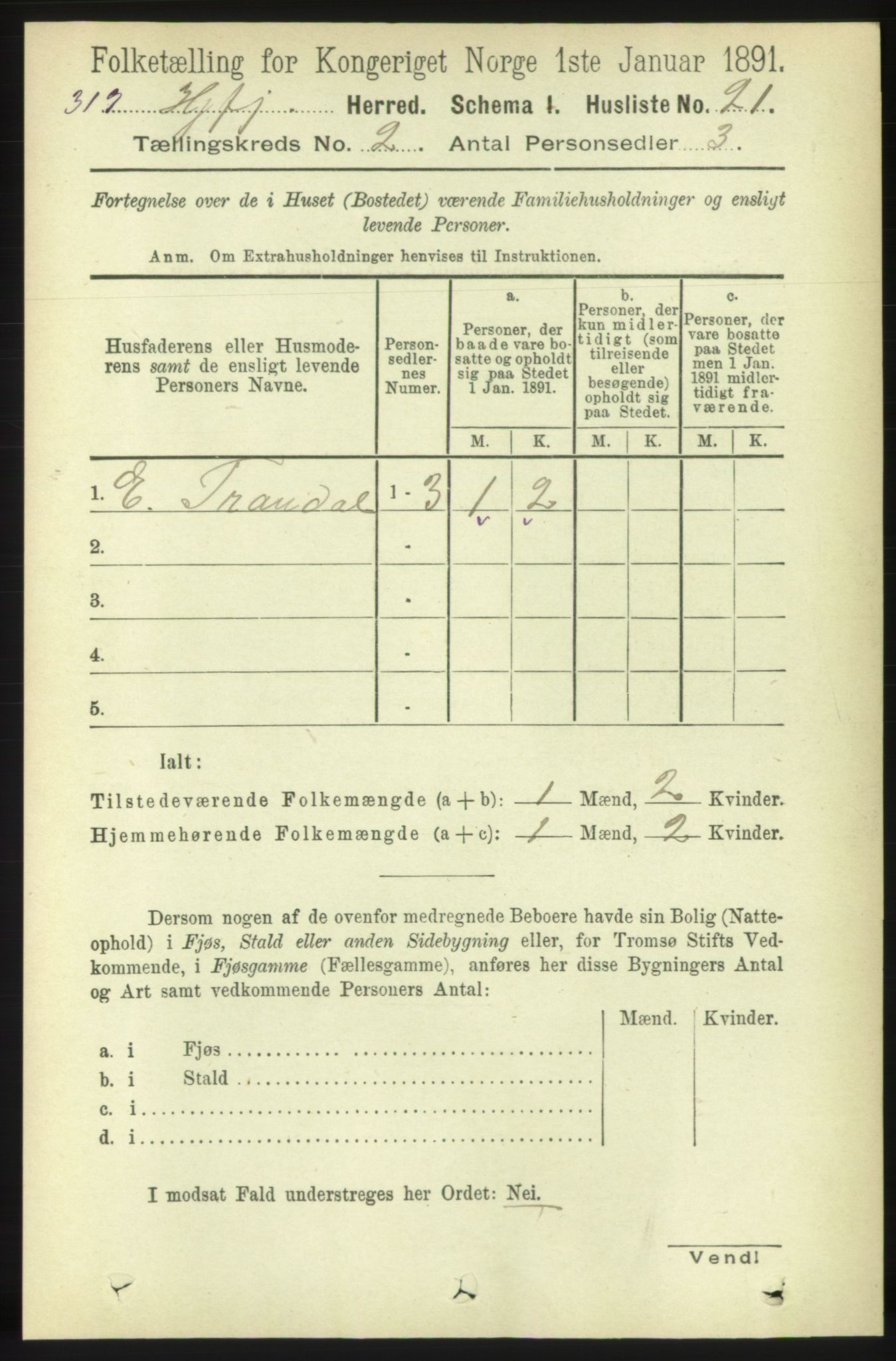 RA, 1891 census for 1522 Hjørundfjord, 1891, p. 235