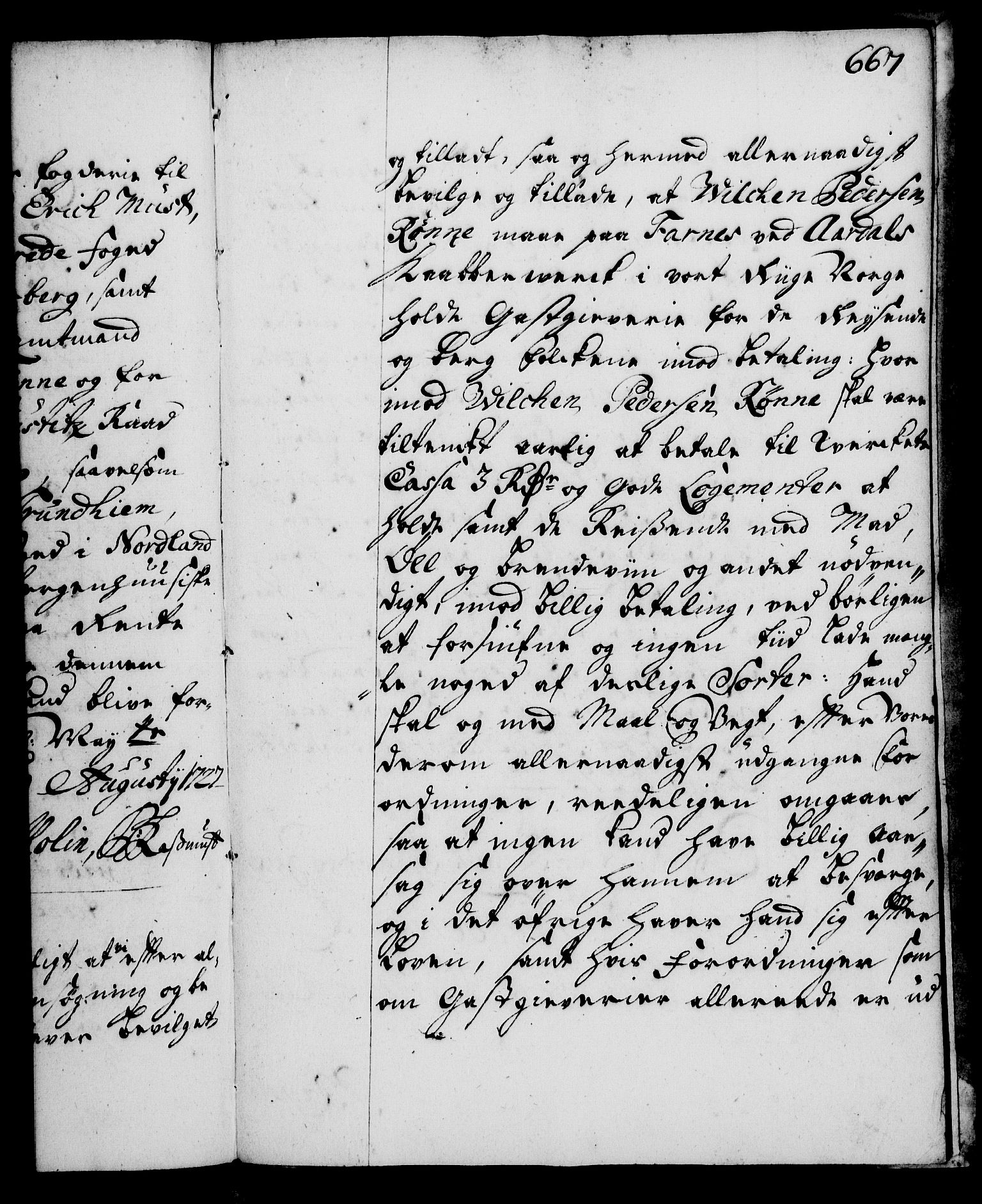 Rentekammeret, Kammerkanselliet, RA/EA-3111/G/Gg/Gga/L0002: Norsk ekspedisjonsprotokoll med register (merket RK 53.2), 1723-1727, p. 667