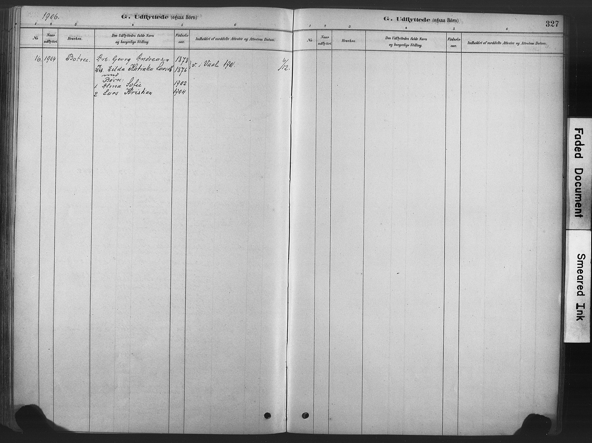 Våle kirkebøker, SAKO/A-334/F/Fa/L0011: Parish register (official) no. I 11, 1878-1906, p. 327