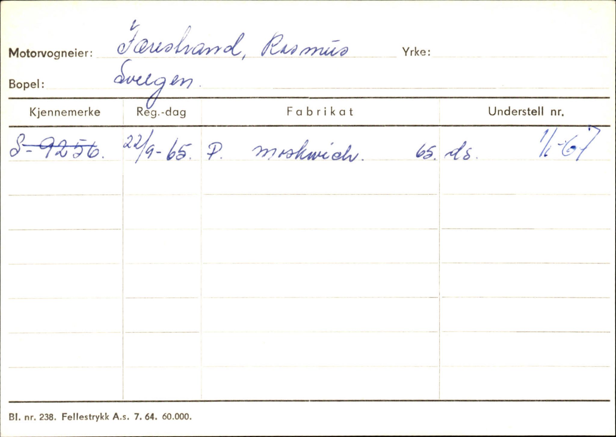 Statens vegvesen, Sogn og Fjordane vegkontor, SAB/A-5301/4/F/L0133: Eigarregister Bremanger A-Å. Gaular A-H, 1945-1975, p. 427