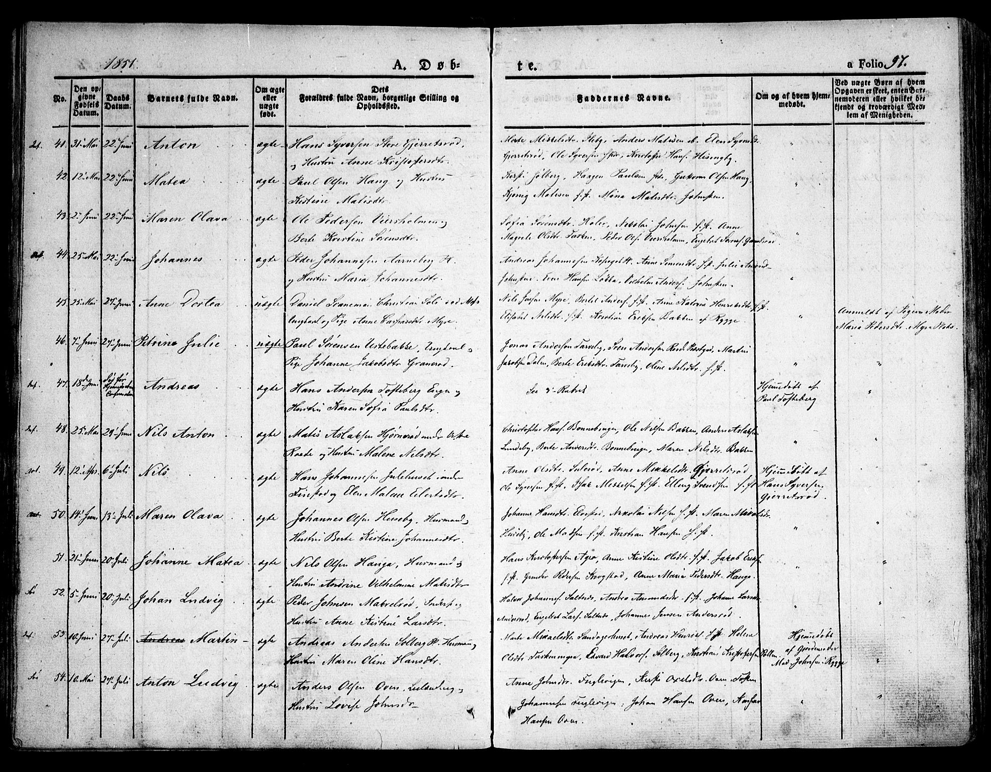 Råde prestekontor kirkebøker, SAO/A-2009/F/Fa/L0005: Parish register (official) no. 5, 1830-1853, p. 97