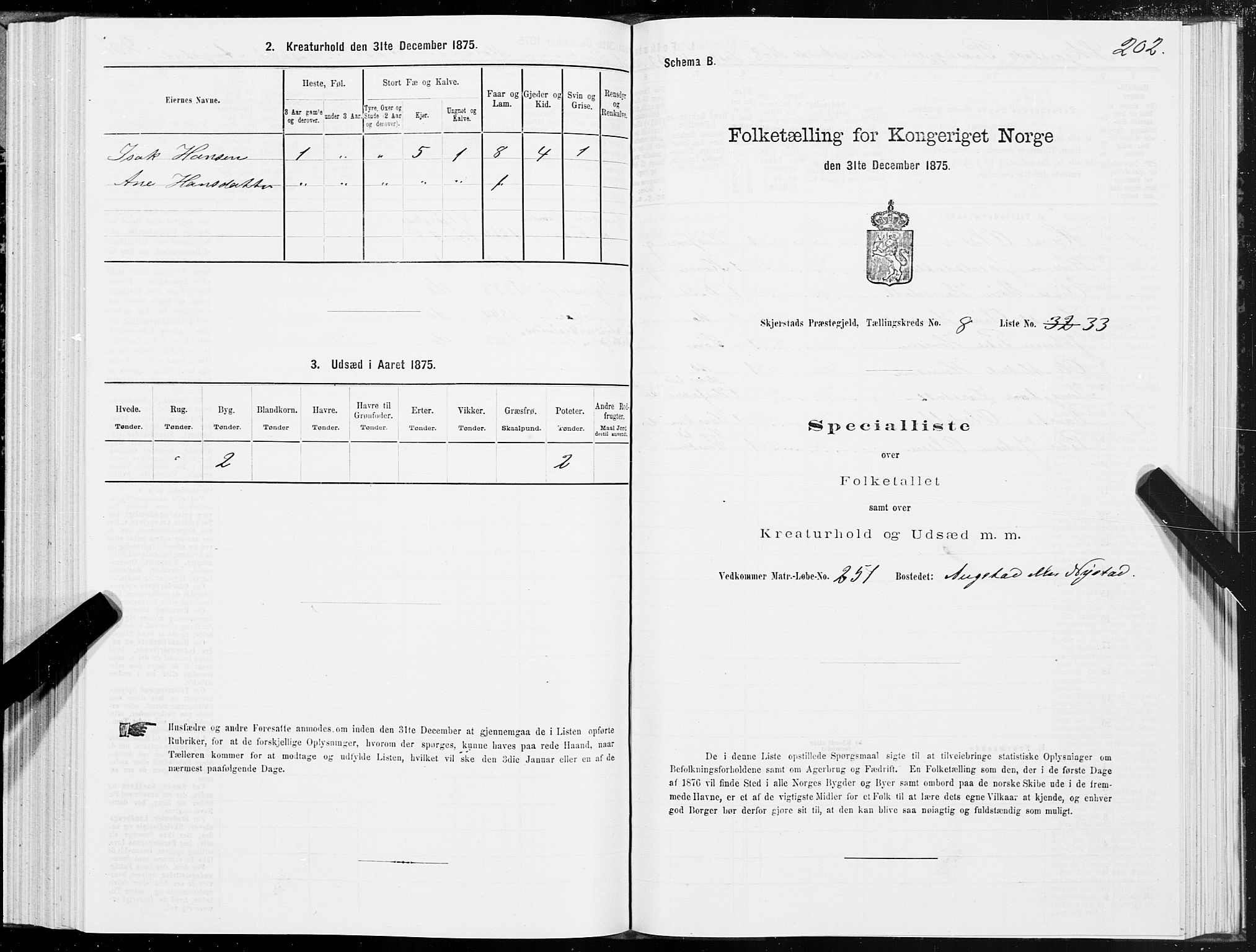 SAT, 1875 census for 1842P Skjerstad, 1875, p. 4202