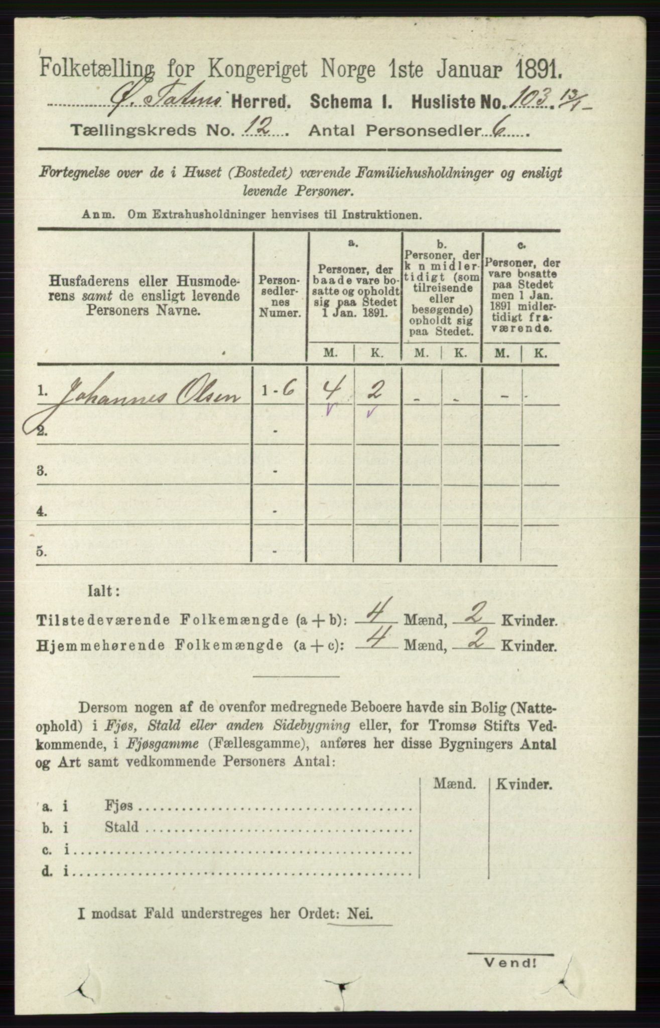 RA, 1891 census for 0528 Østre Toten, 1891, p. 7756