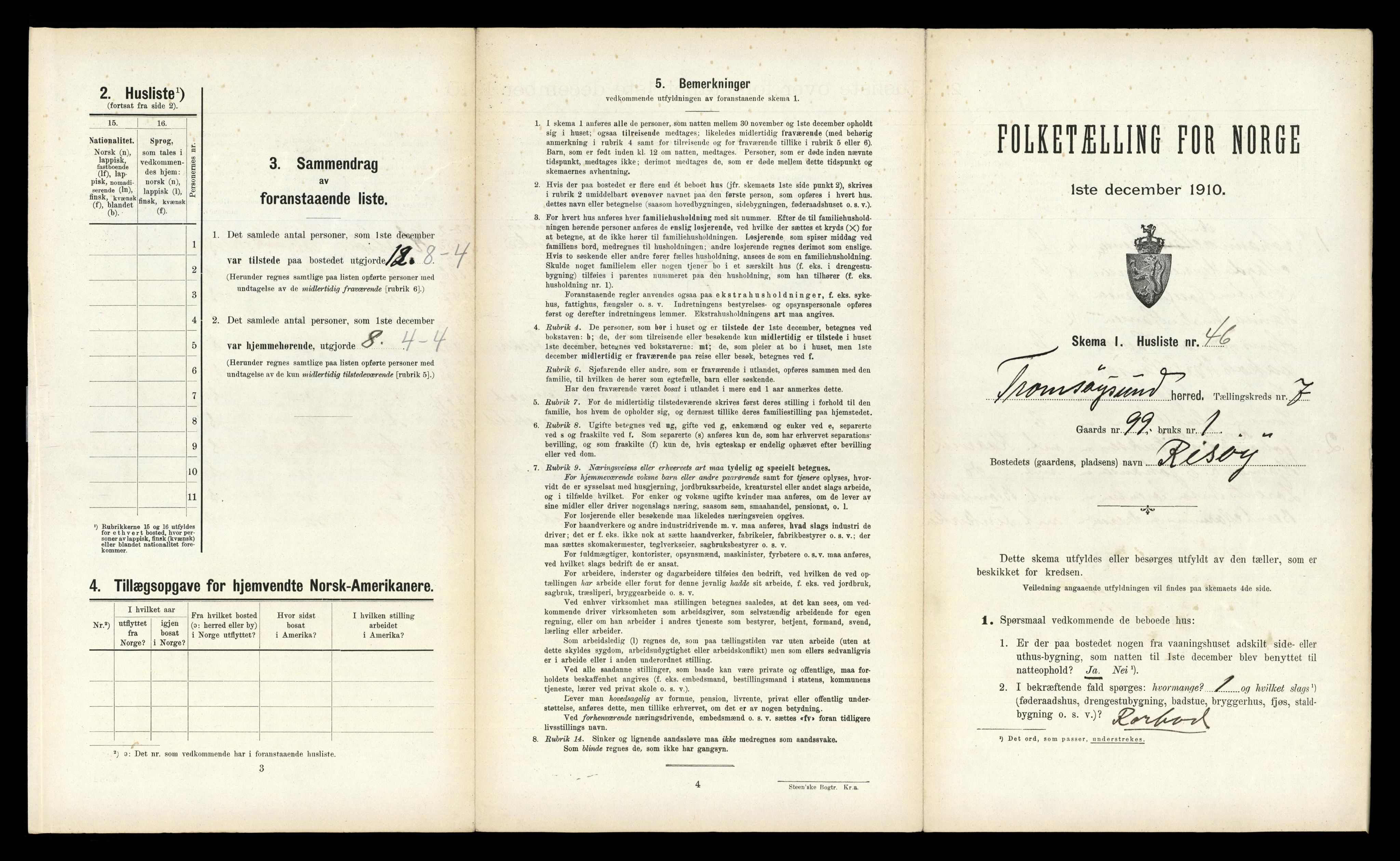 RA, 1910 census for Tromsøysund, 1910, p. 1415