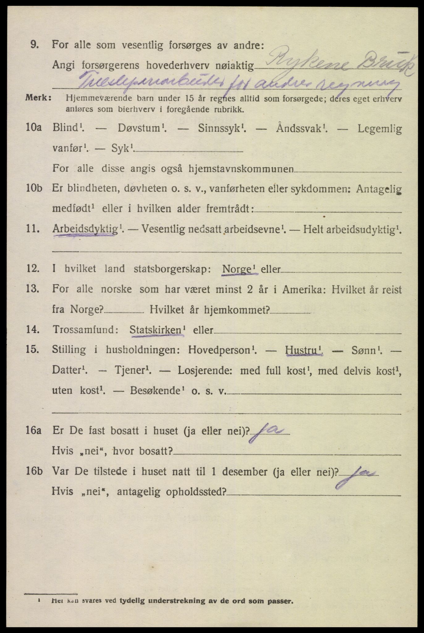 SAK, 1920 census for Øyestad, 1920, p. 6397