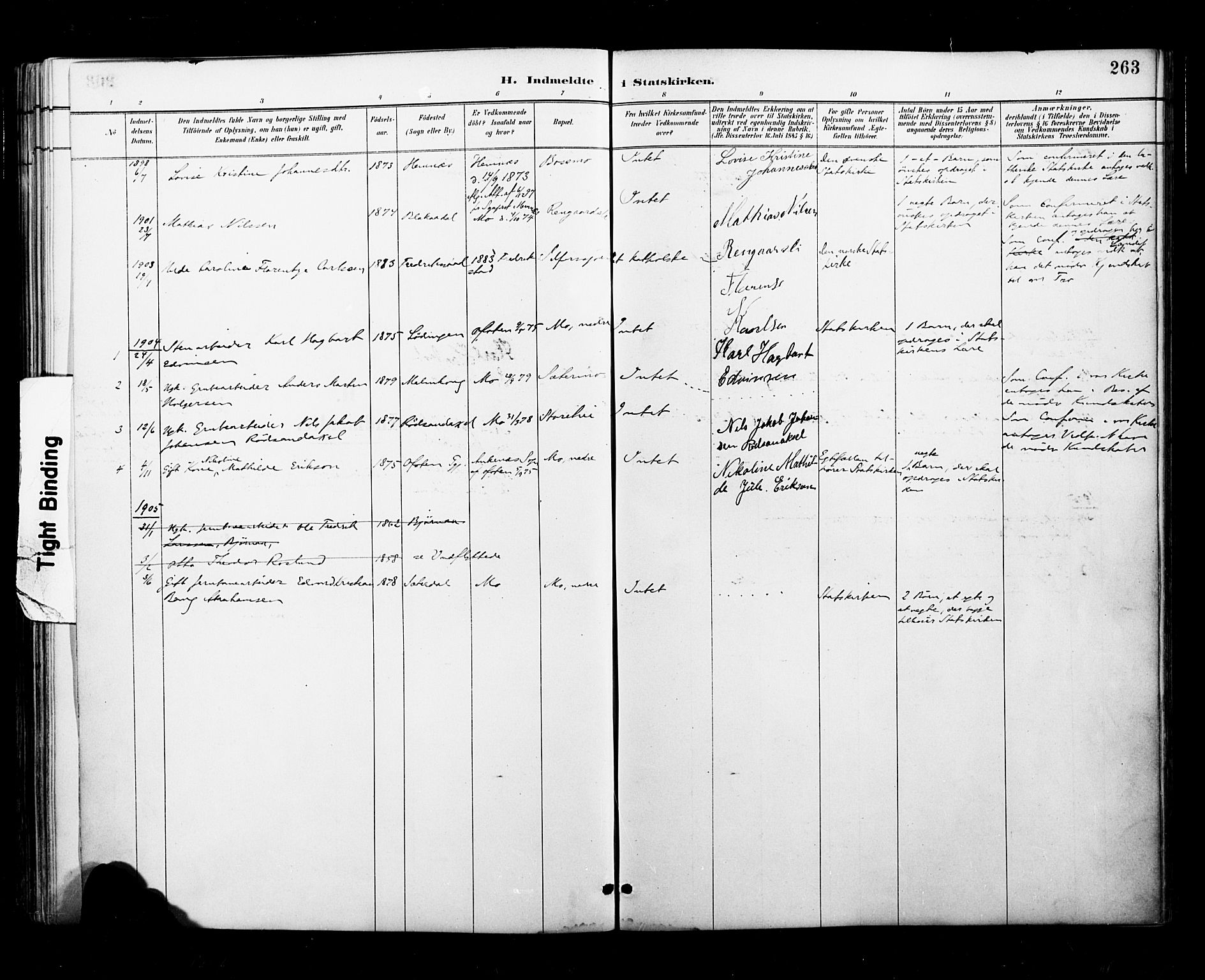 Ministerialprotokoller, klokkerbøker og fødselsregistre - Nordland, SAT/A-1459/827/L0401: Parish register (official) no. 827A13, 1887-1905, p. 263