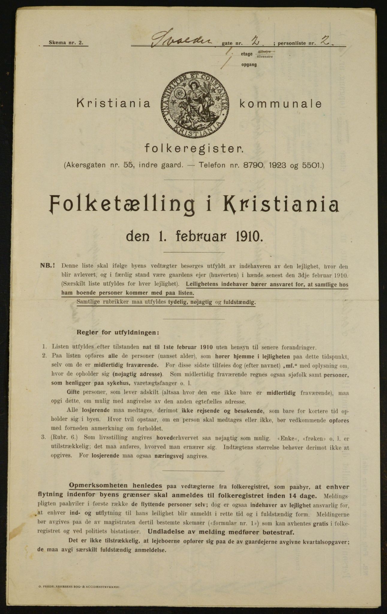 OBA, Municipal Census 1910 for Kristiania, 1910, p. 100709