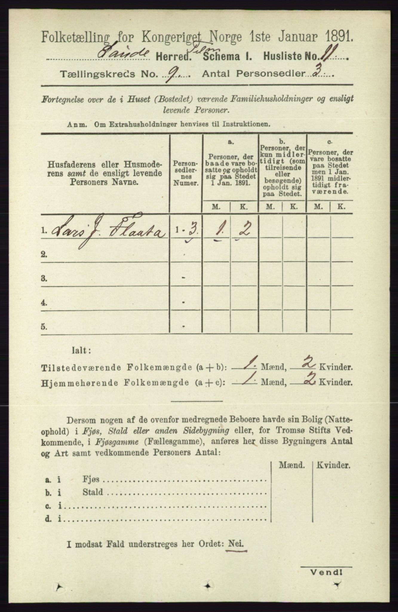 RA, 1891 census for 0822 Sauherad, 1891, p. 2669