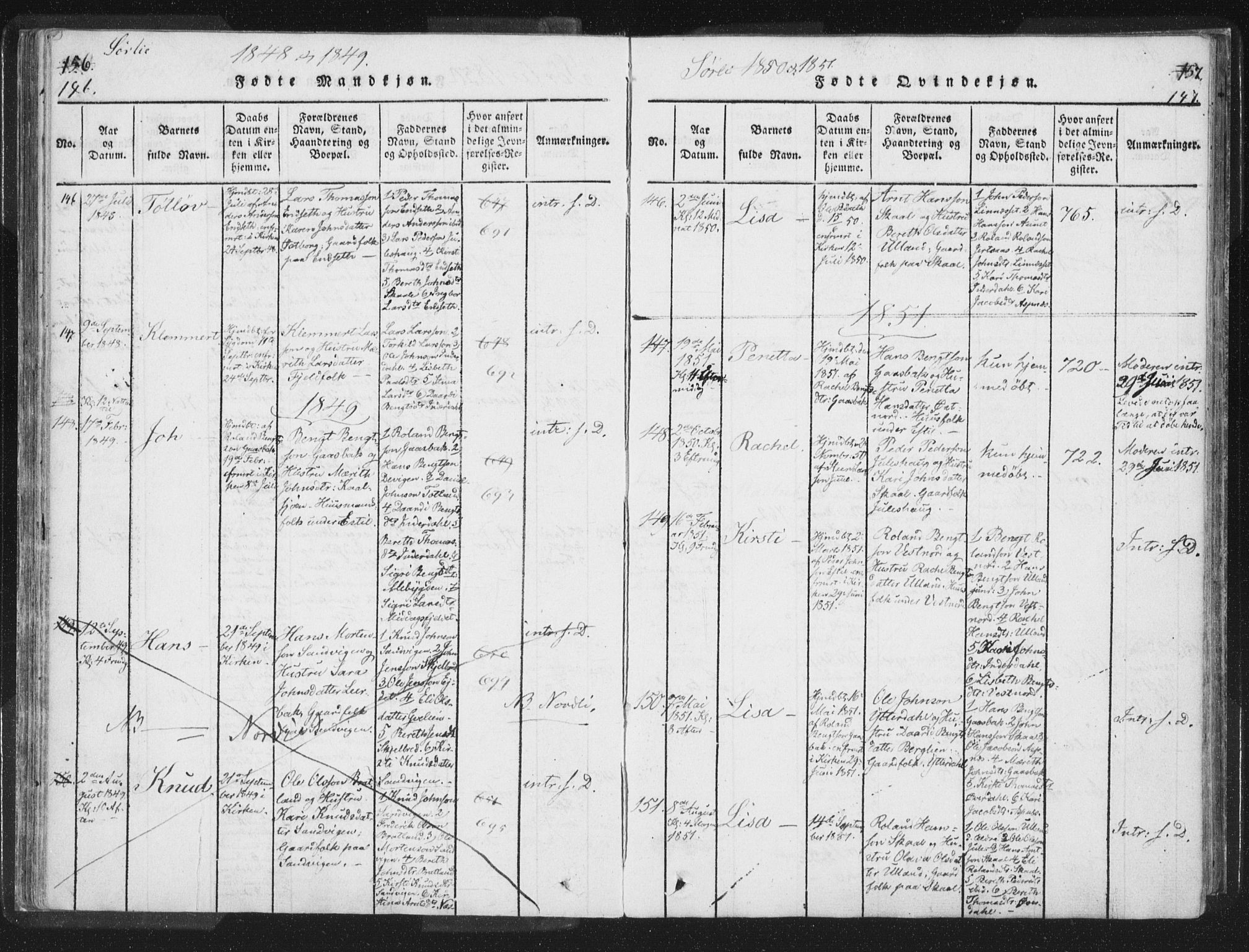 Ministerialprotokoller, klokkerbøker og fødselsregistre - Nord-Trøndelag, SAT/A-1458/755/L0491: Parish register (official) no. 755A01 /2, 1817-1864, p. 146-147