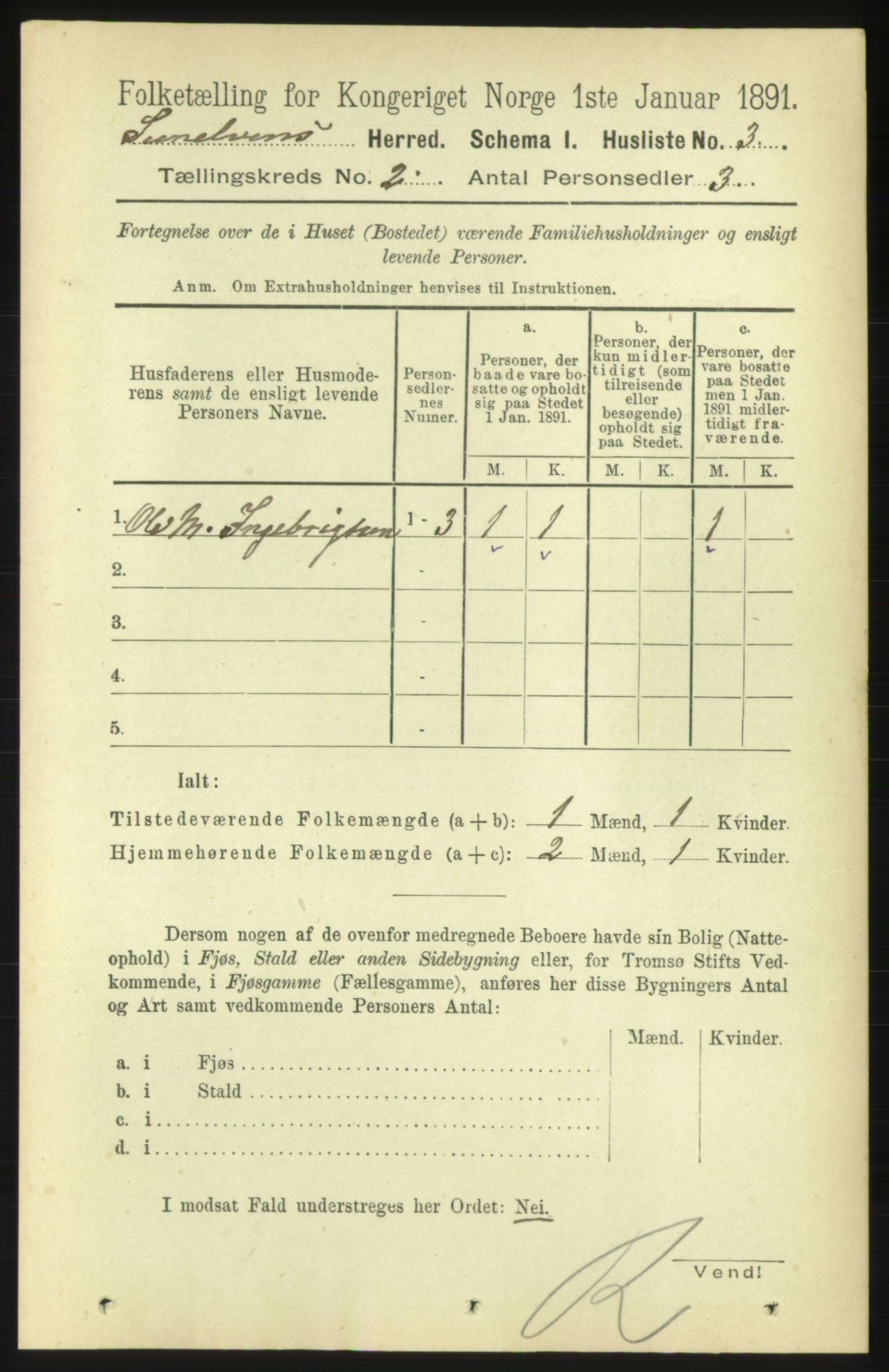 RA, 1891 census for 1523 Sunnylven, 1891, p. 353