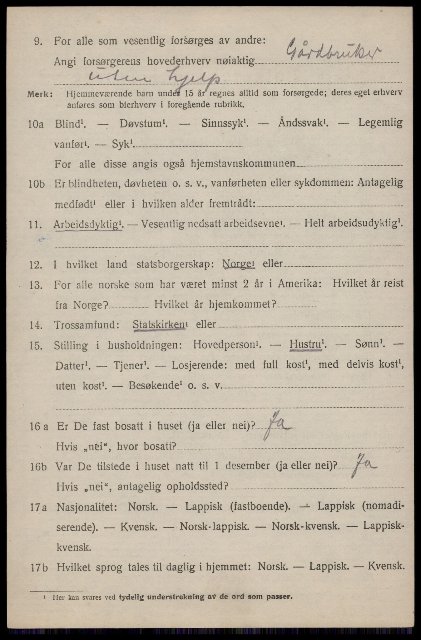 SAT, 1920 census for Flakstad, 1920, p. 518