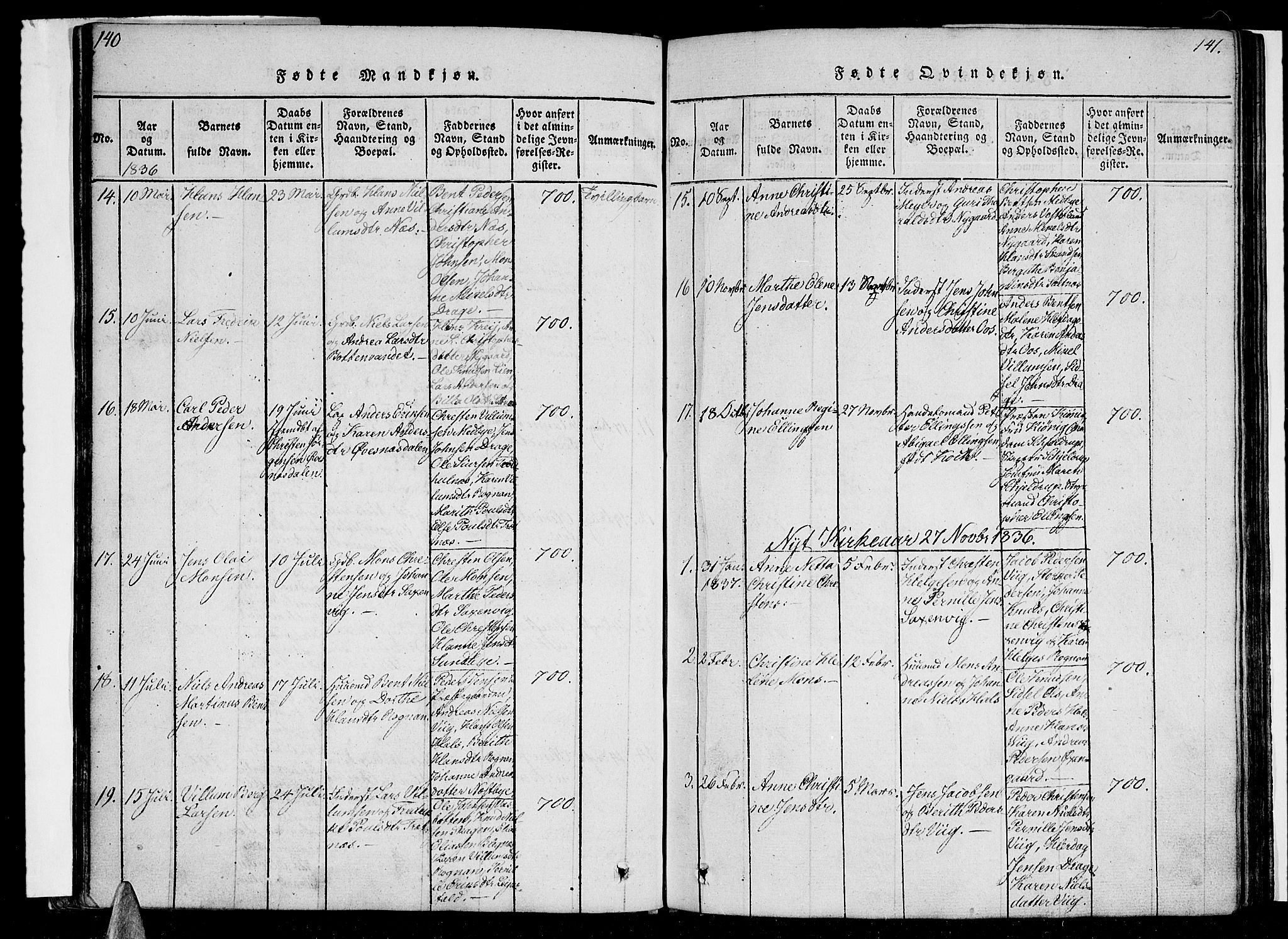 Ministerialprotokoller, klokkerbøker og fødselsregistre - Nordland, AV/SAT-A-1459/847/L0665: Parish register (official) no. 847A05, 1818-1841, p. 140-141