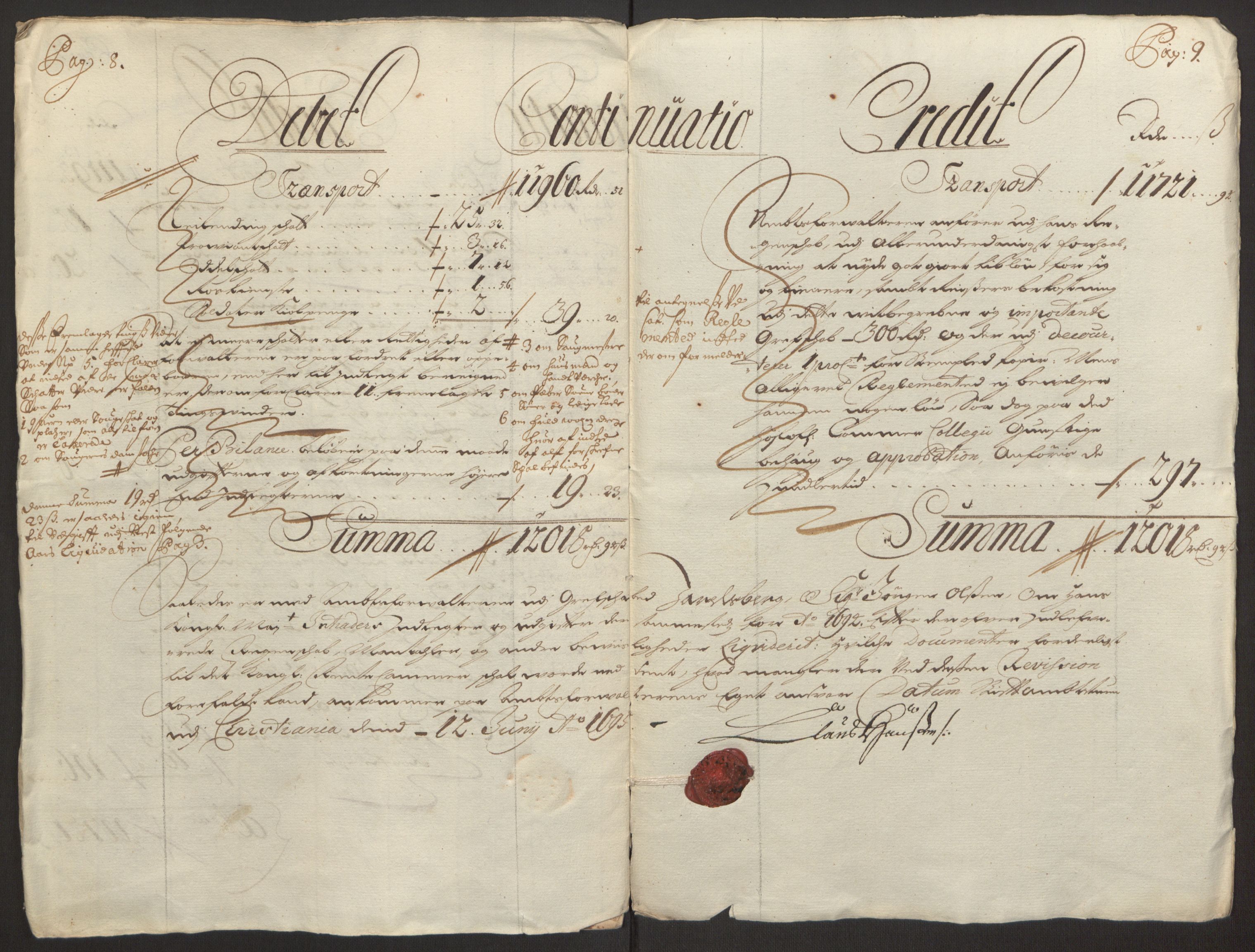 Rentekammeret inntil 1814, Reviderte regnskaper, Fogderegnskap, RA/EA-4092/R32/L1867: Fogderegnskap Jarlsberg grevskap, 1694-1696, p. 14