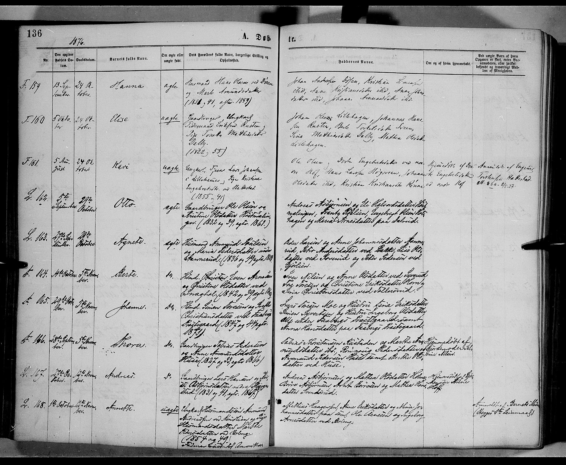 Fåberg prestekontor, AV/SAH-PREST-086/H/Ha/Haa/L0007: Parish register (official) no. 7, 1868-1878, p. 136