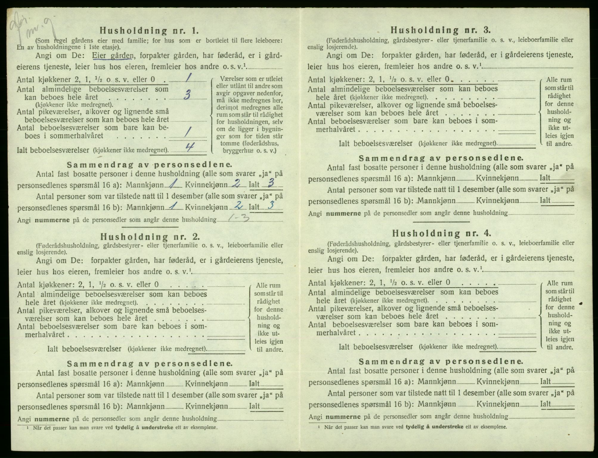 SAB, 1920 census for Ølen, 1920, p. 50