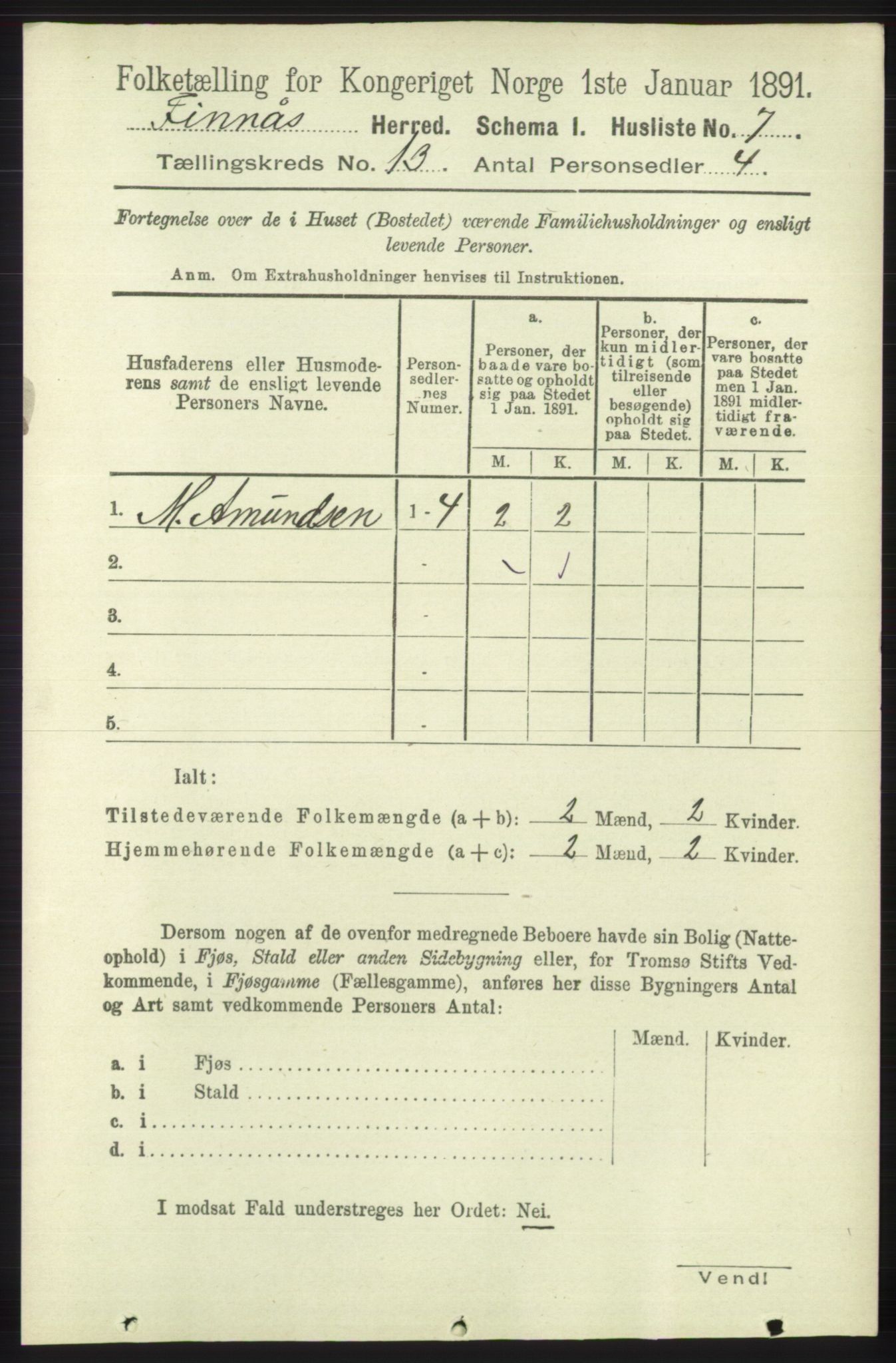 RA, 1891 census for 1218 Finnås, 1891, p. 5582